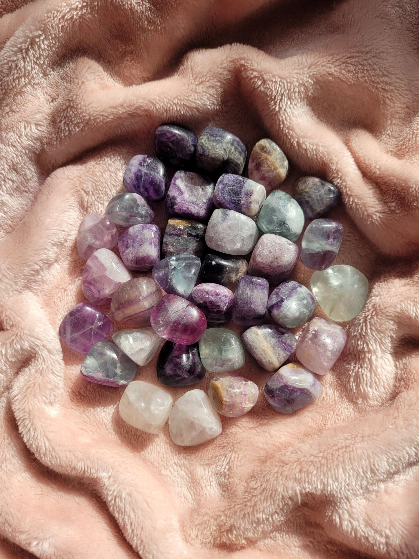 Peacock Fluorite tumble