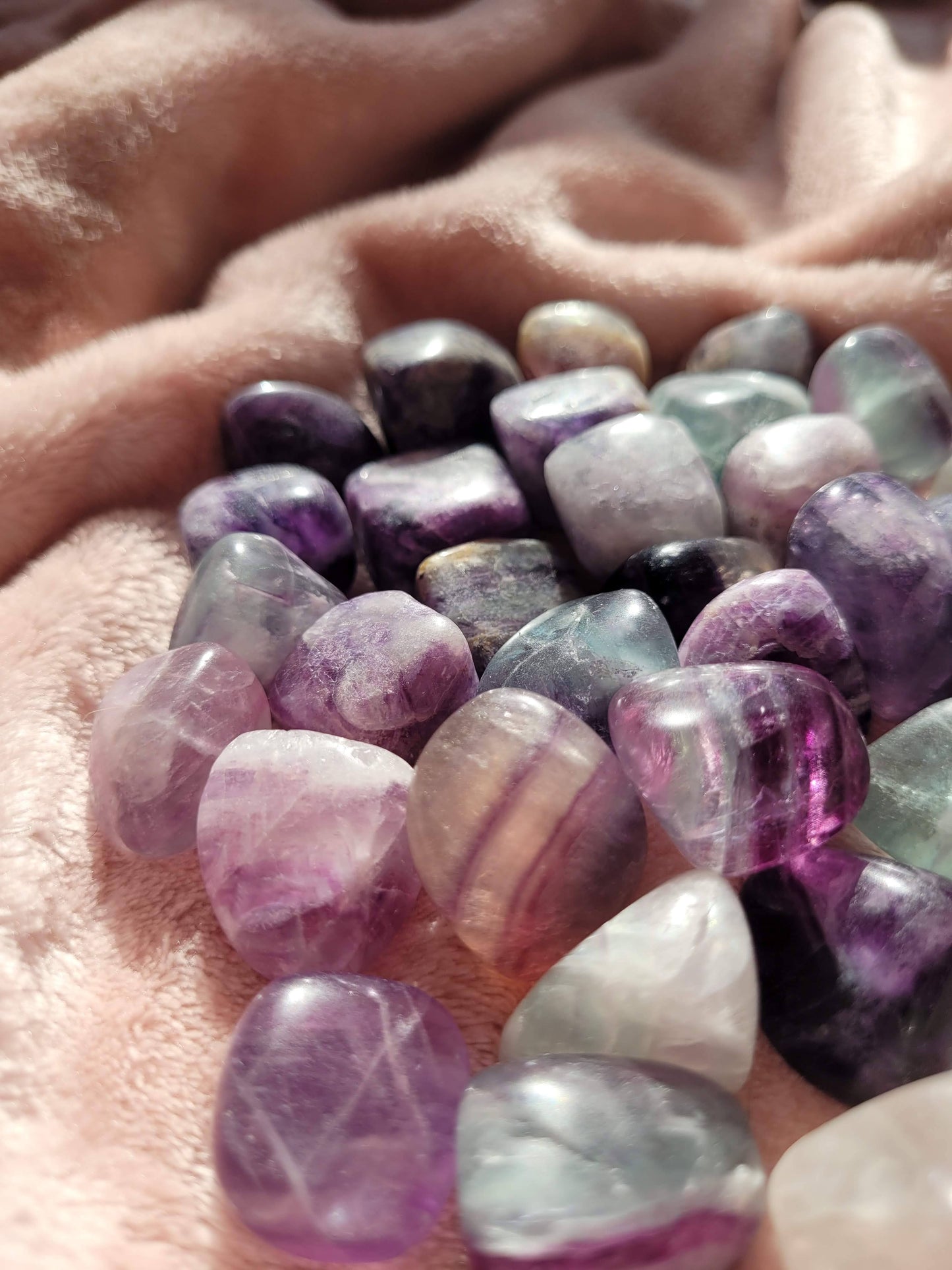 Peacock Fluorite tumble