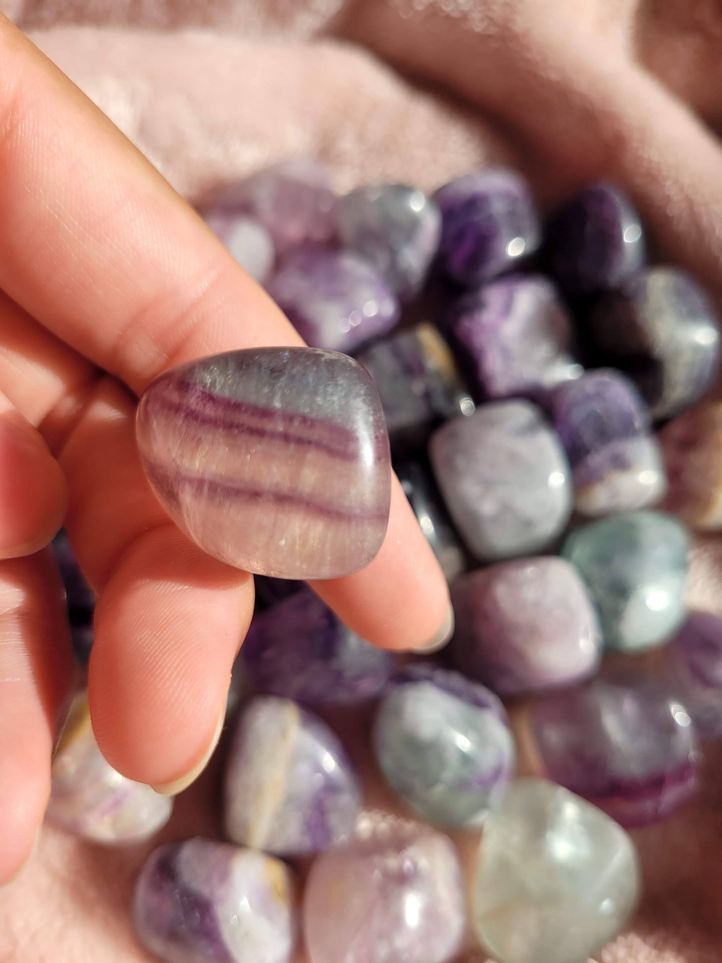 Peacock Fluorite tumble