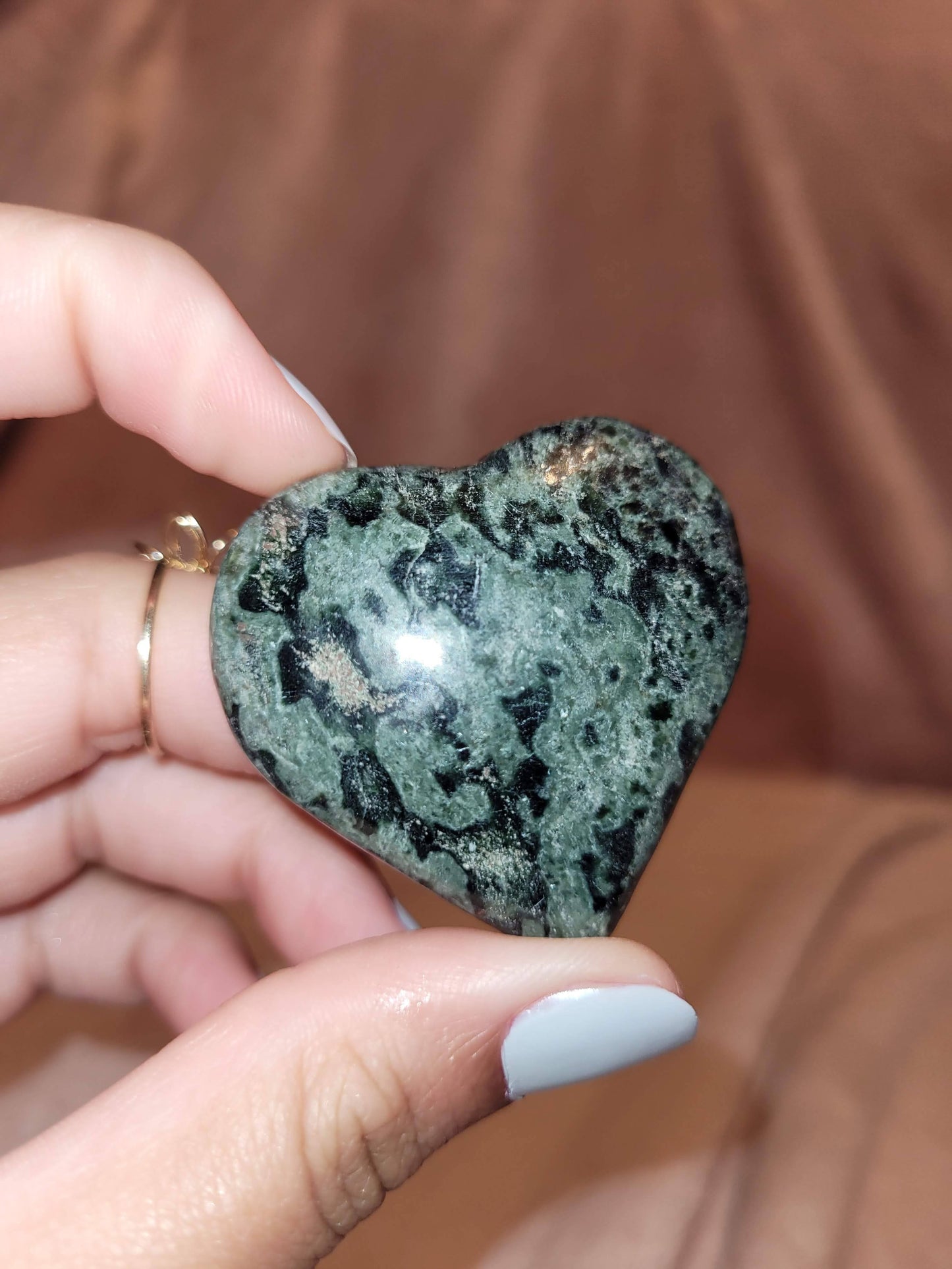 Green Jasper heart