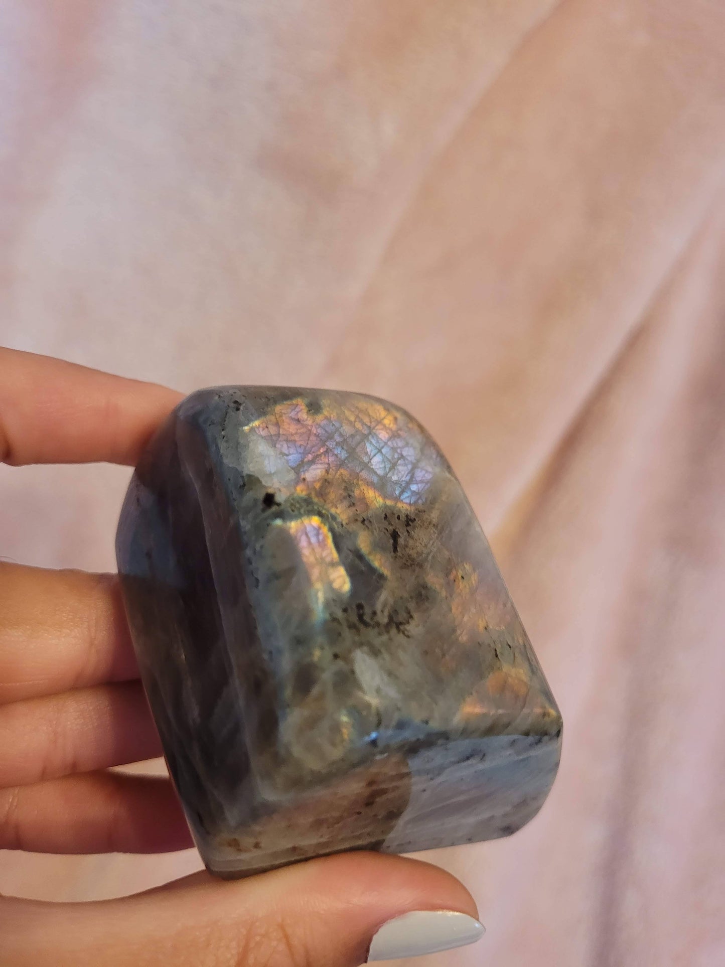 Orange & purple Labradorite freeform