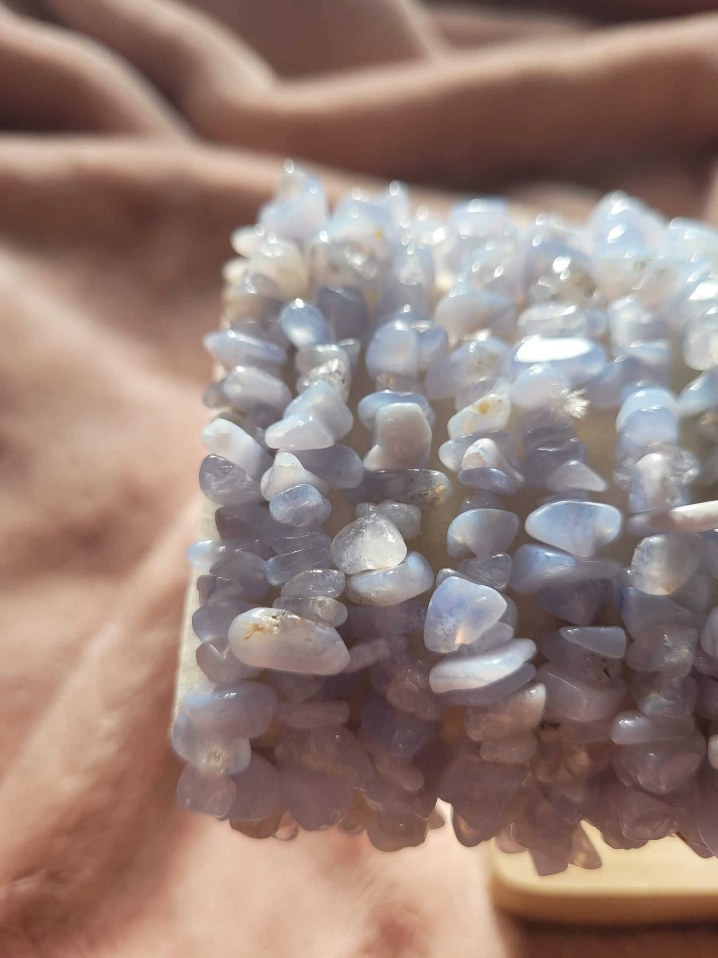 Blue Lace Agate chip bracelet