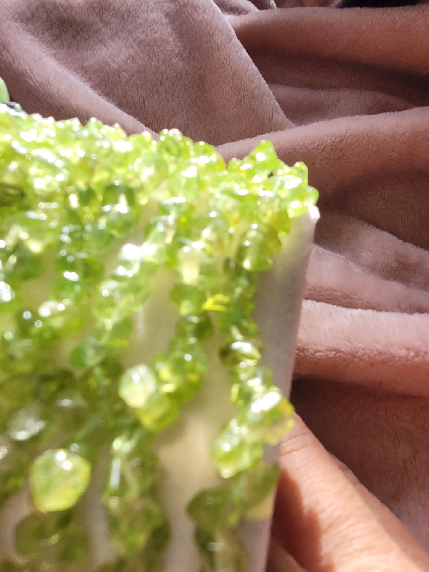 Peridot chip bracelet