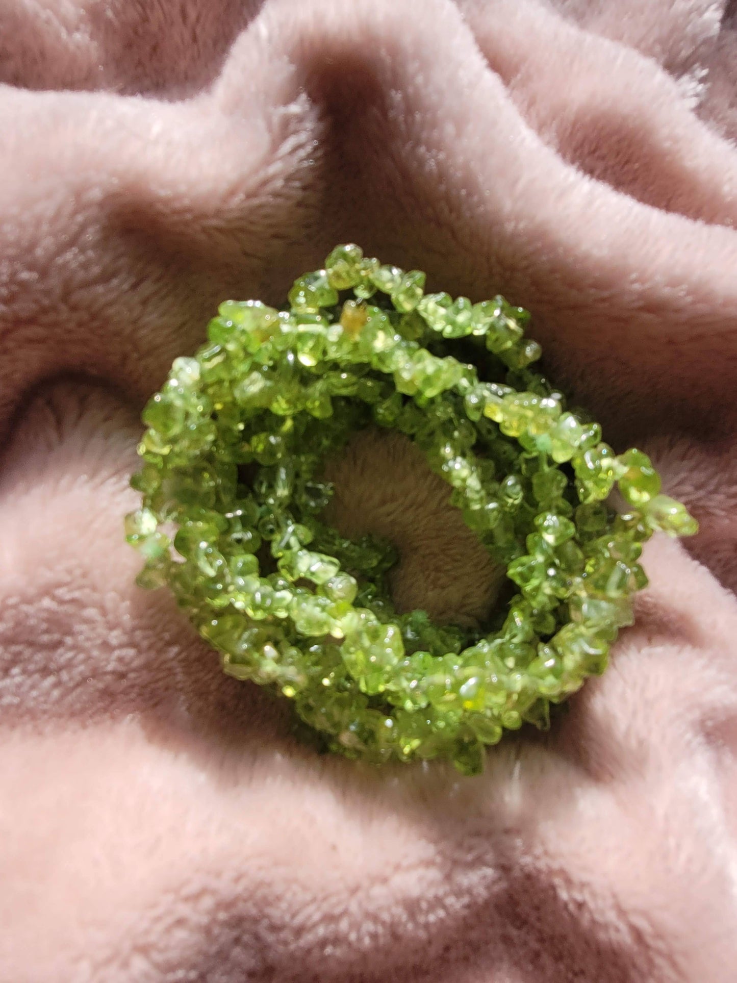 Peridot chip bracelet