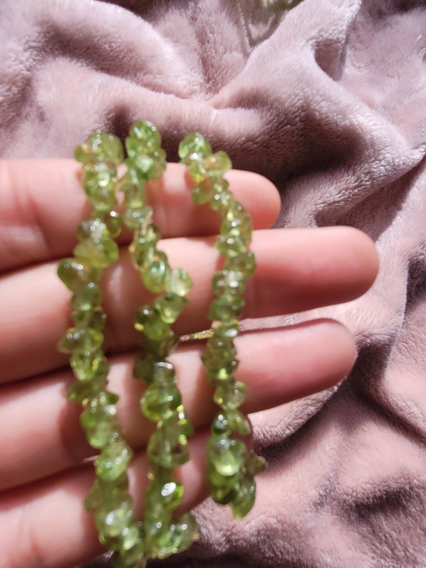 Peridot chip bracelet