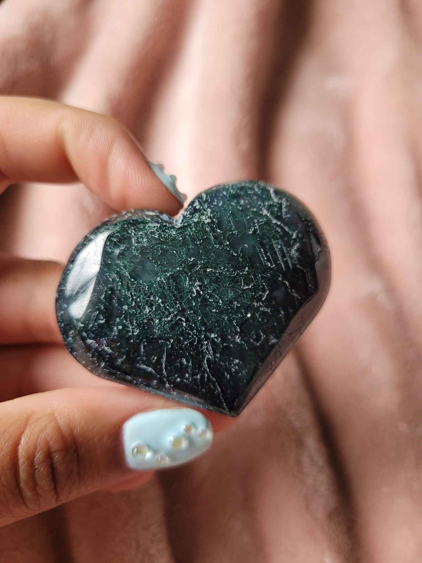 Moss Agate Heart