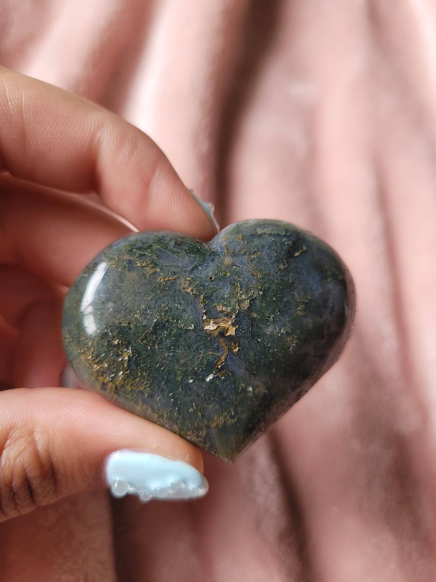 Moss Agate Heart