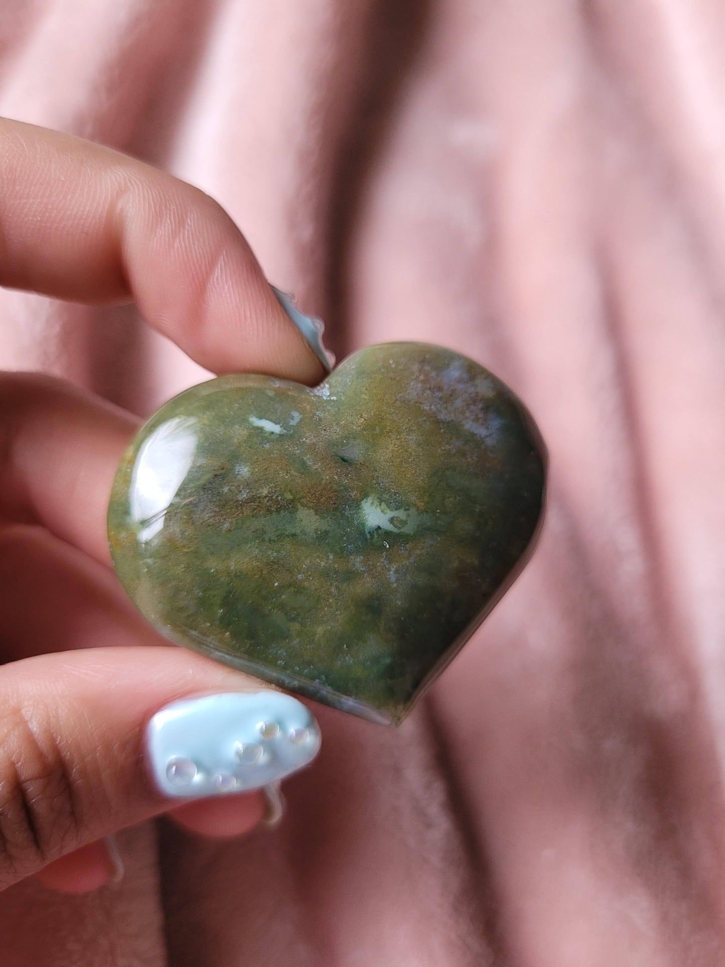 Moss Agate Heart