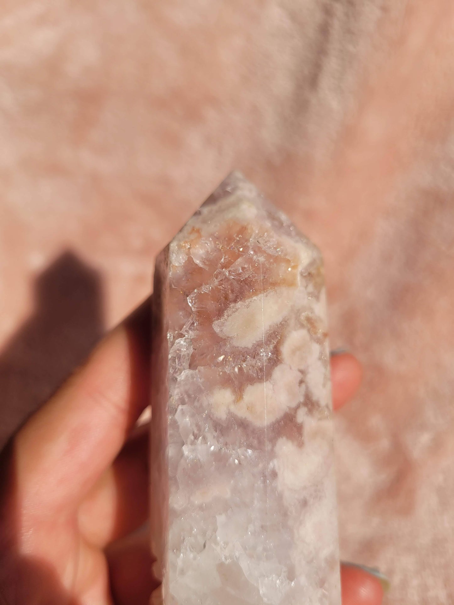 Flower Agate & Pink Amethyst Tower