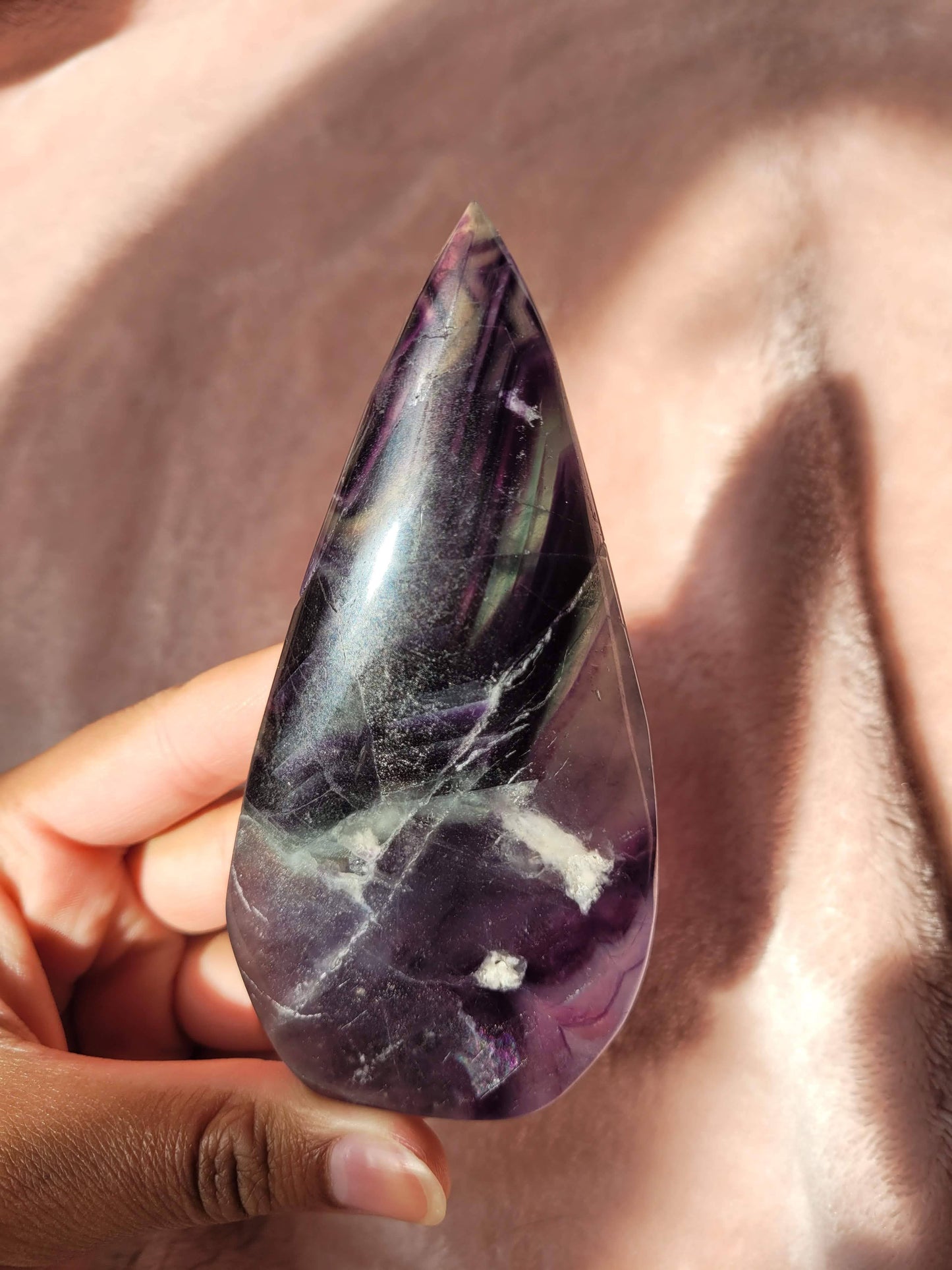Peacock Fluorite Teardrop