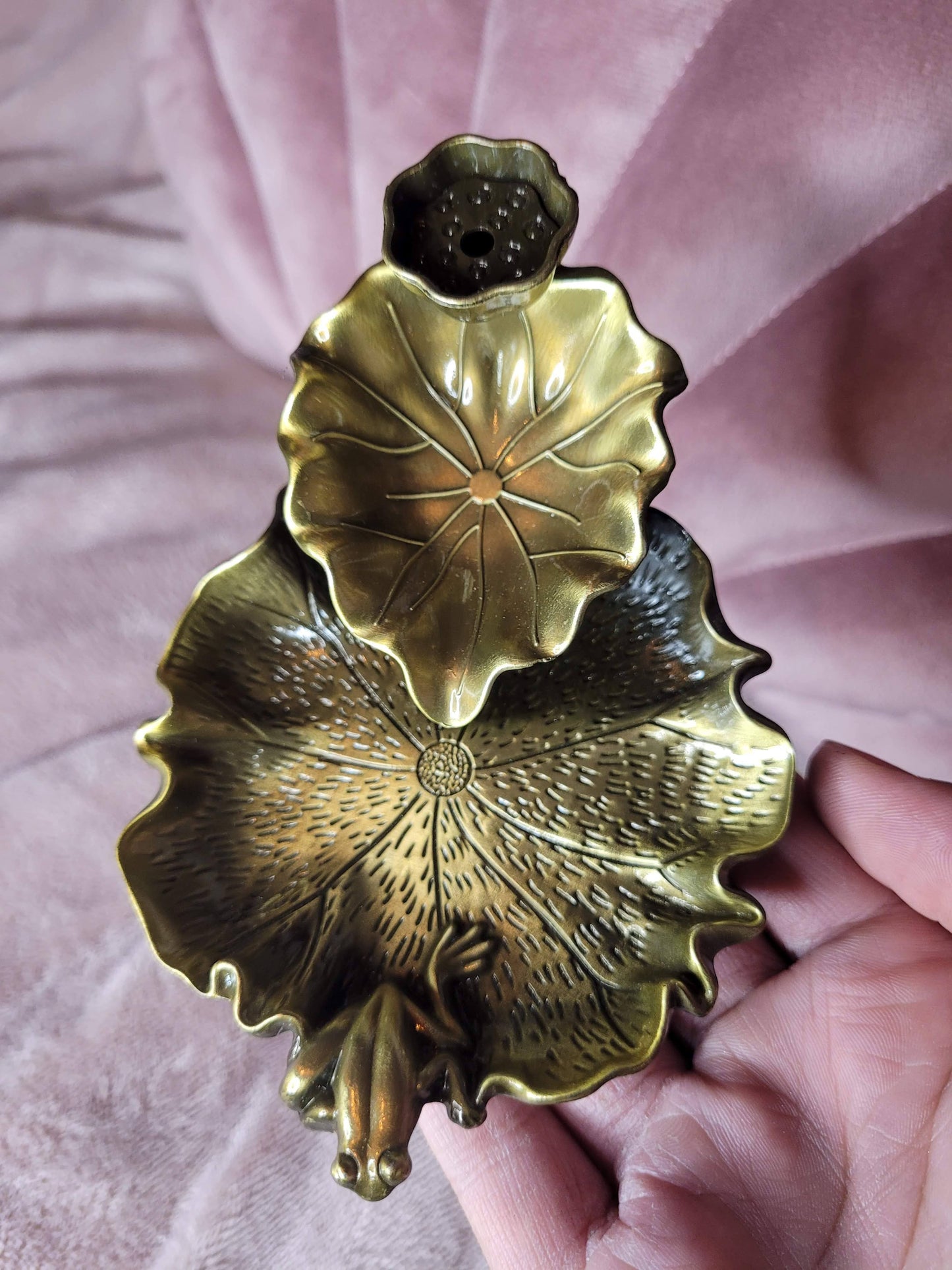 Lilly & frog backburn incence holder
