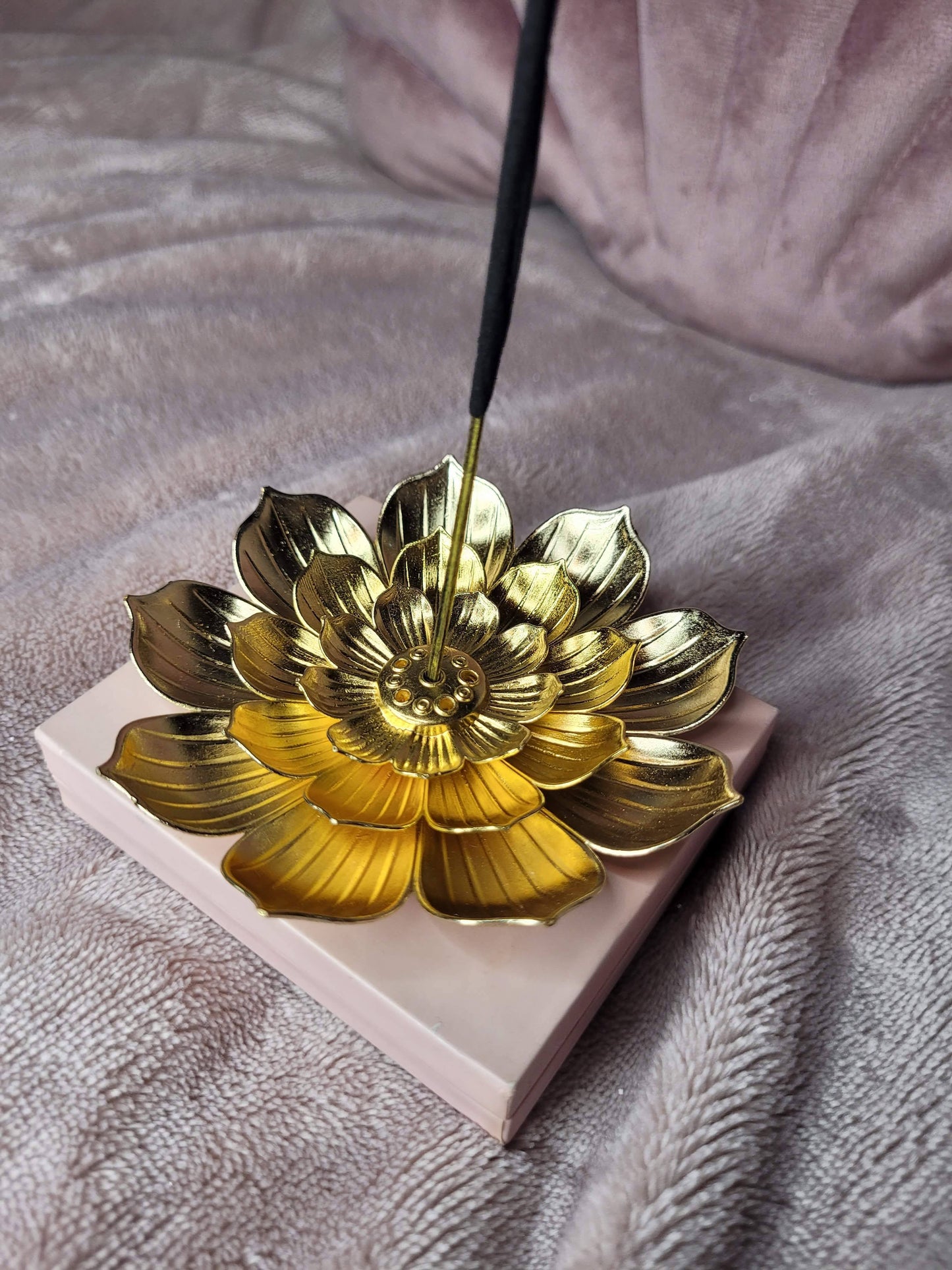 Gold Lotus incence holder