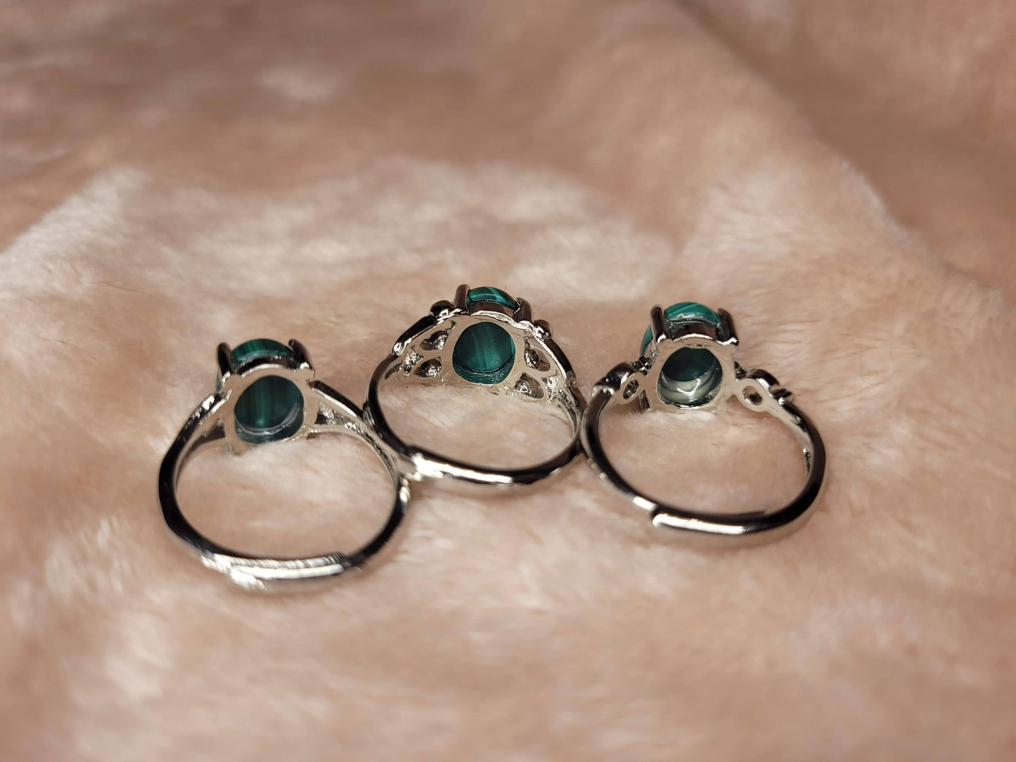 Malachite adjustable ring