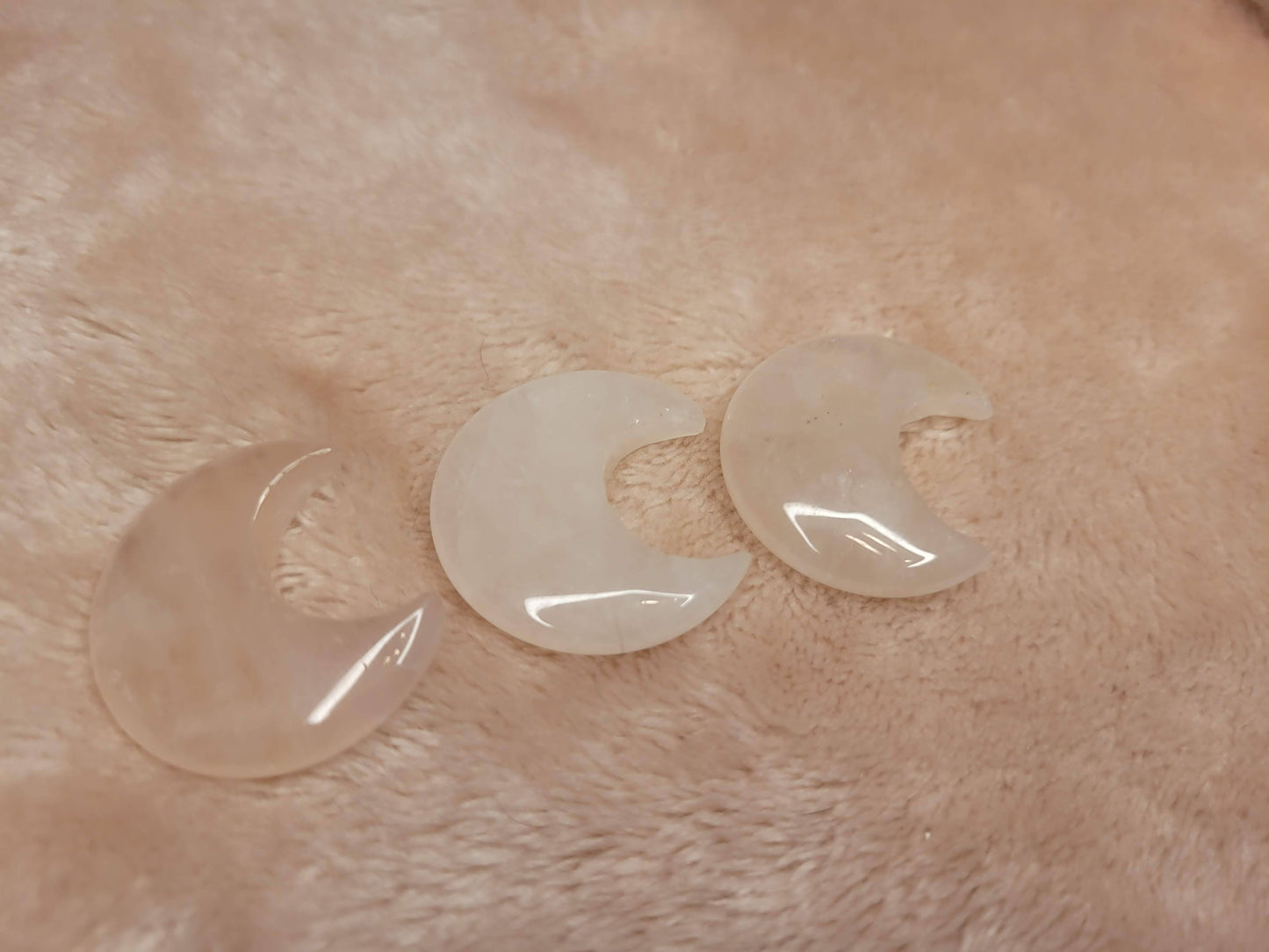 Rose Quartz mini crescent moon