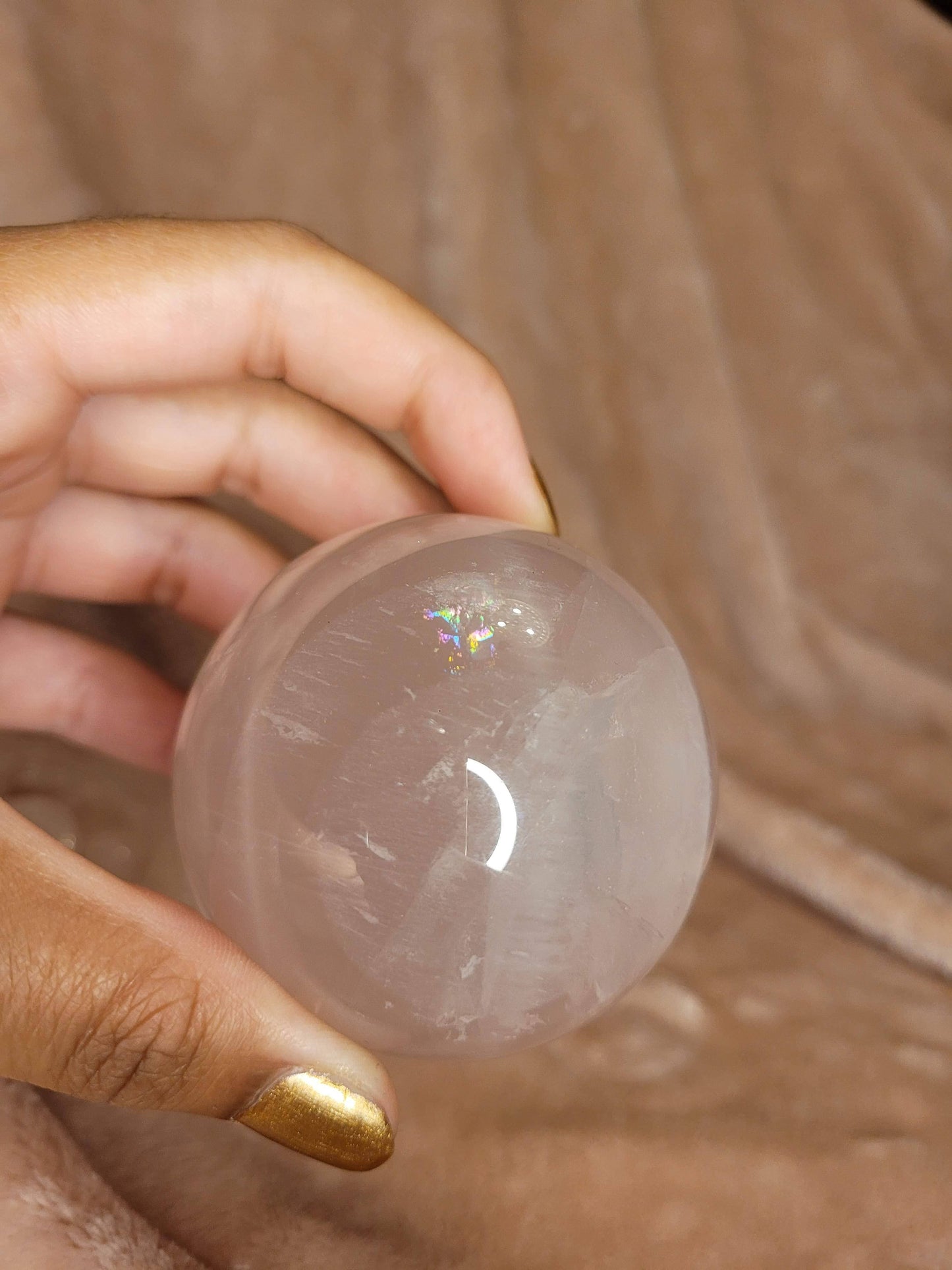 Star Rose Quartz sphere