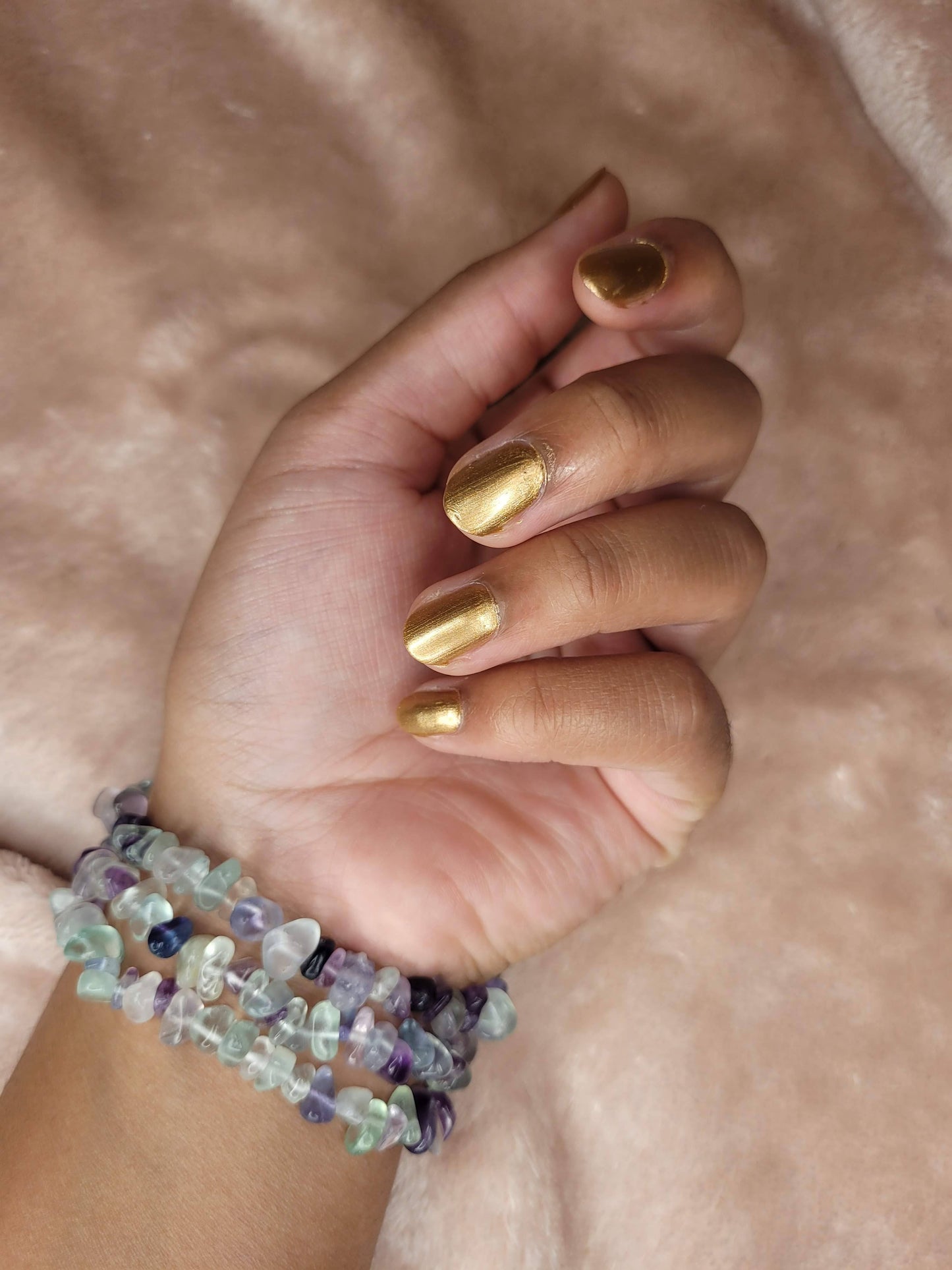 Fluorite chip bracelet