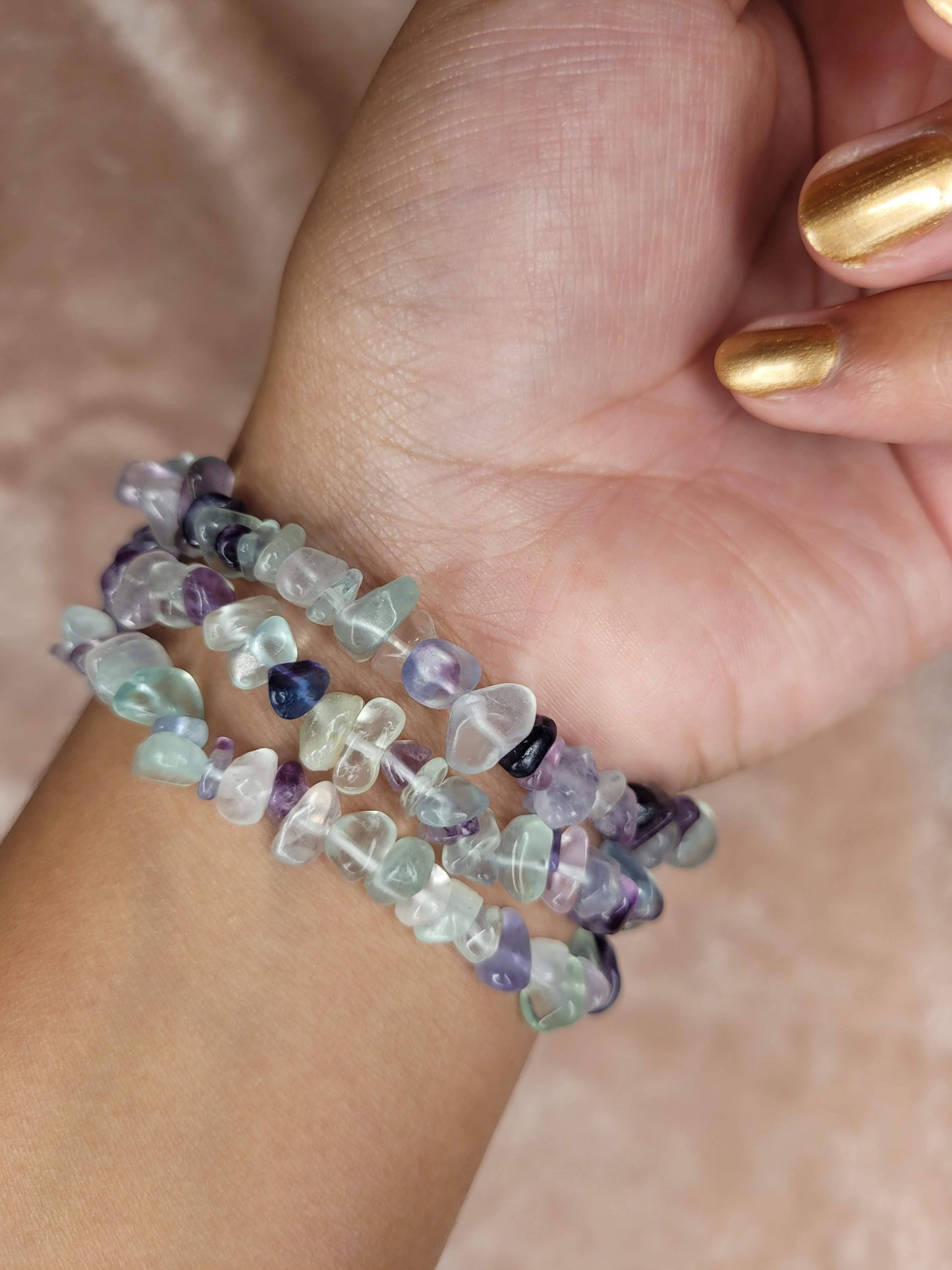 Fluorite chip bracelet