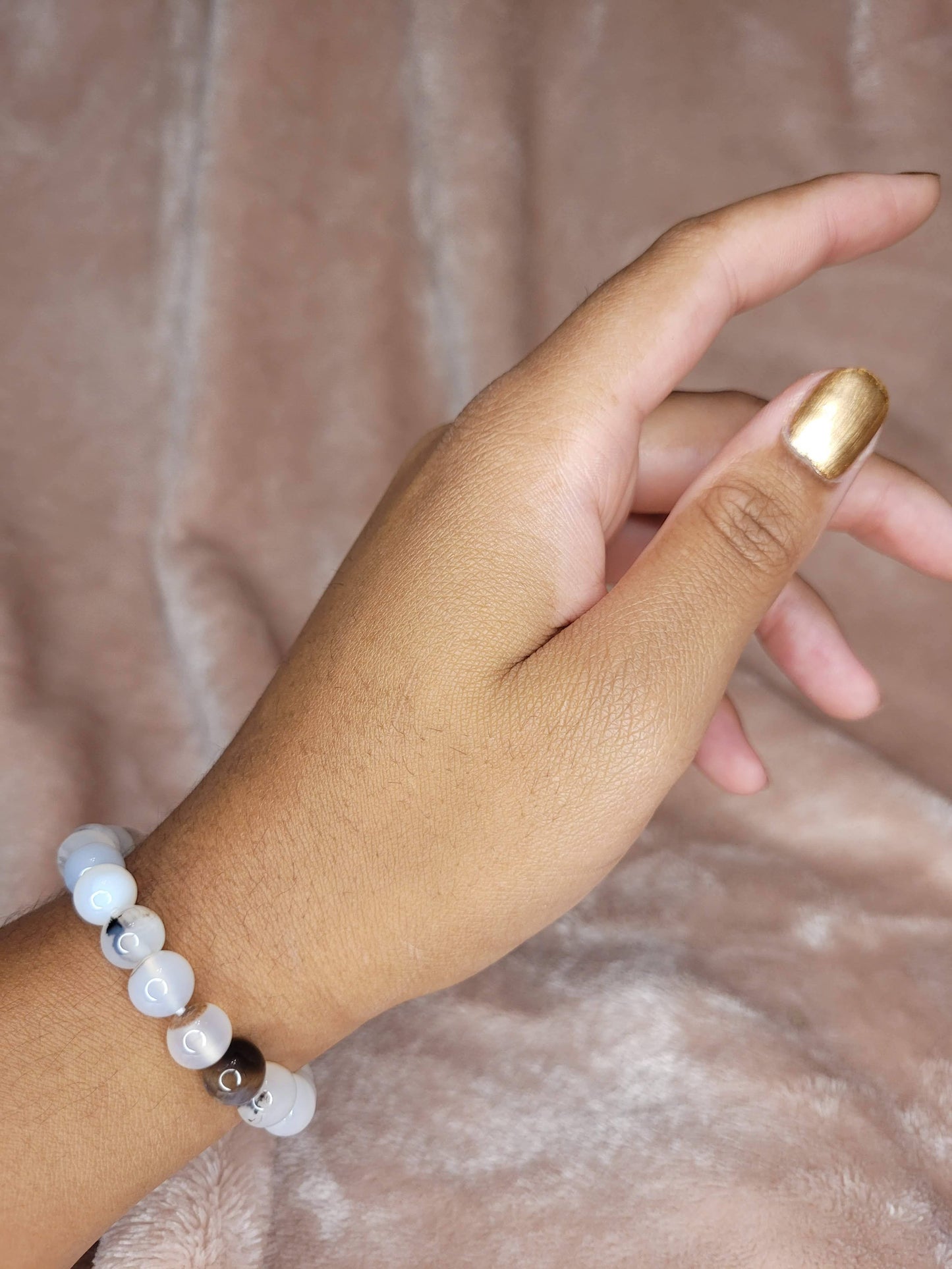 Dendritic Agate bead bracelet