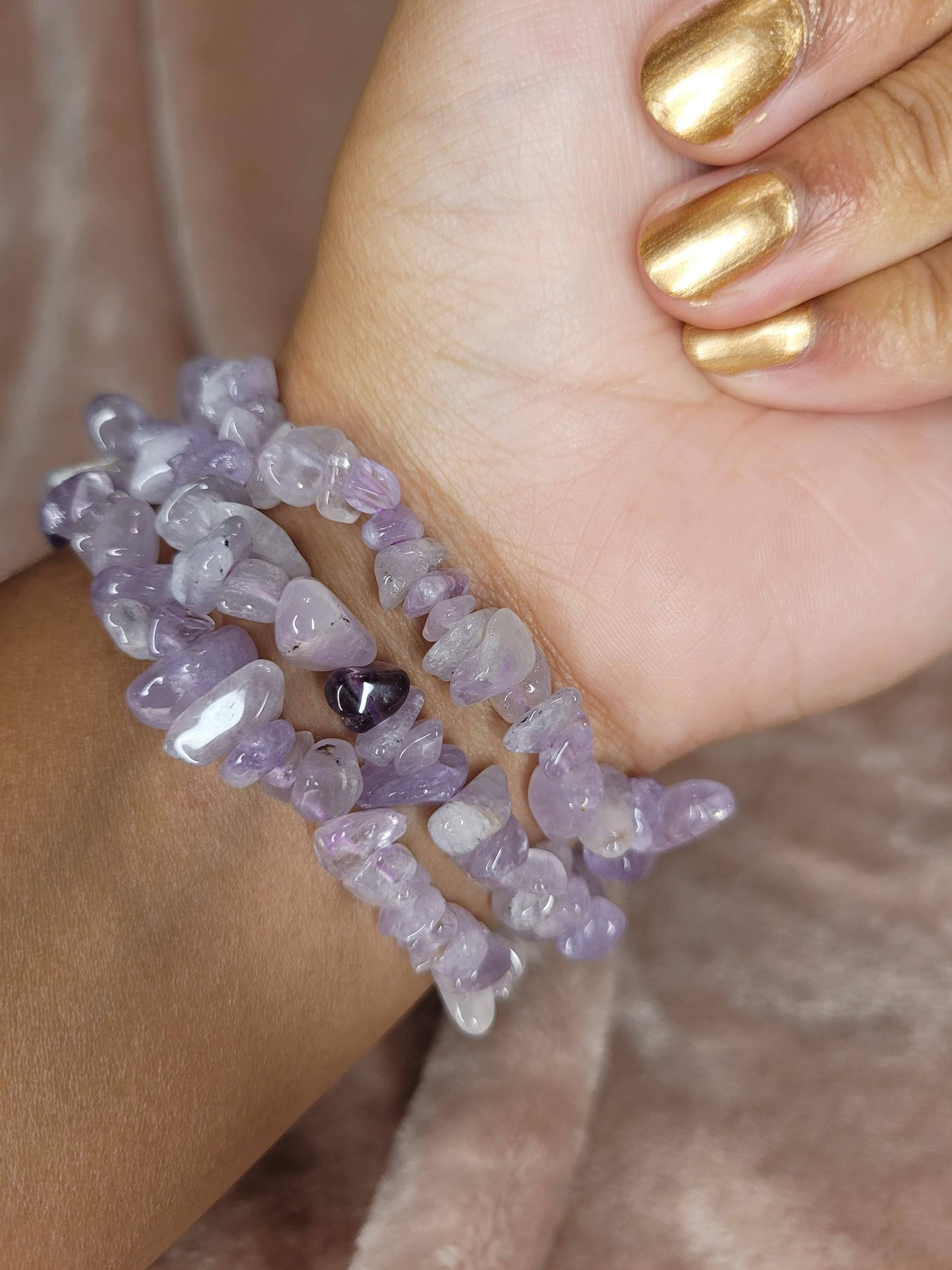 Light Amethyst chip bracelet