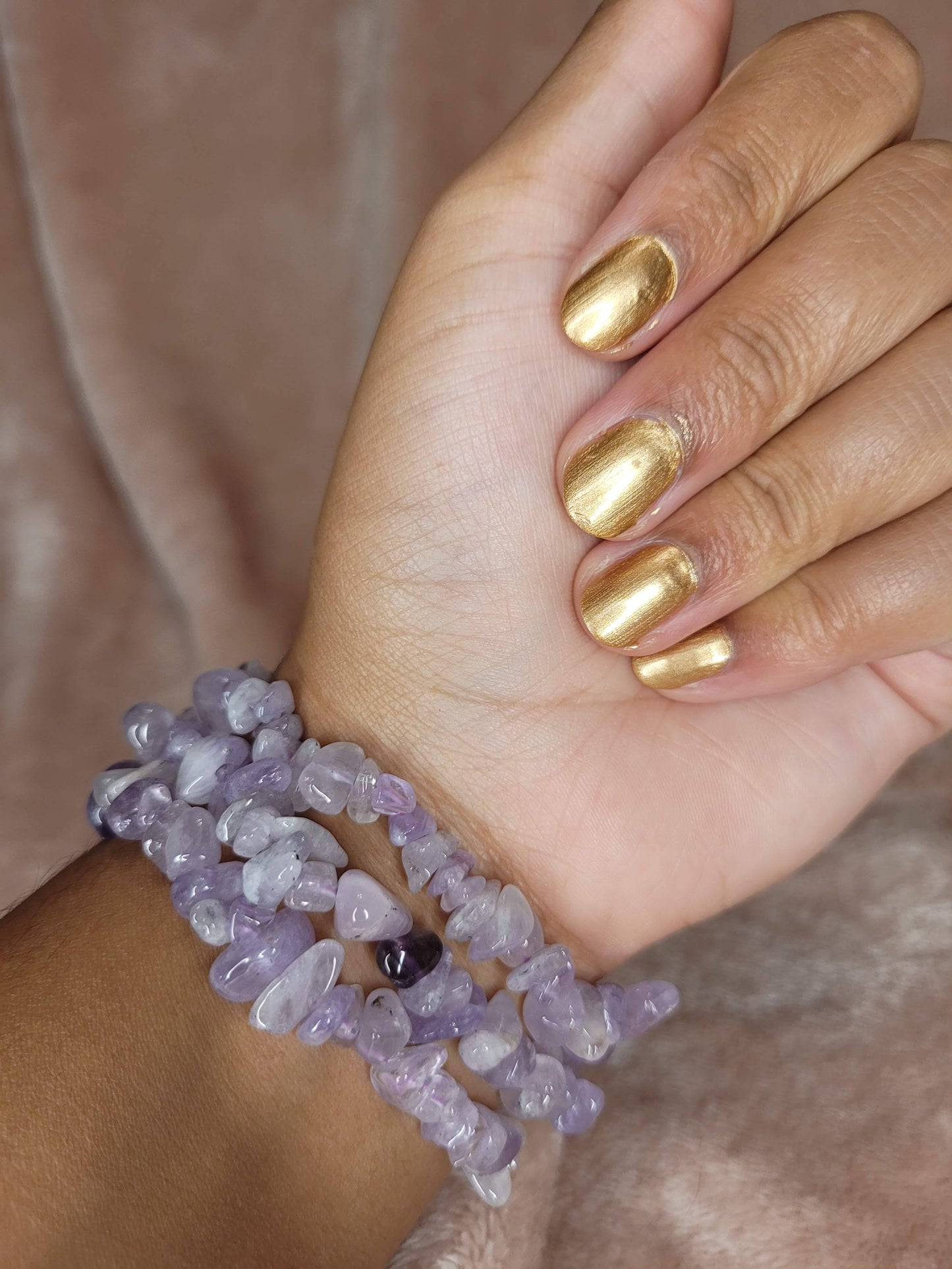 Light Amethyst chip bracelet