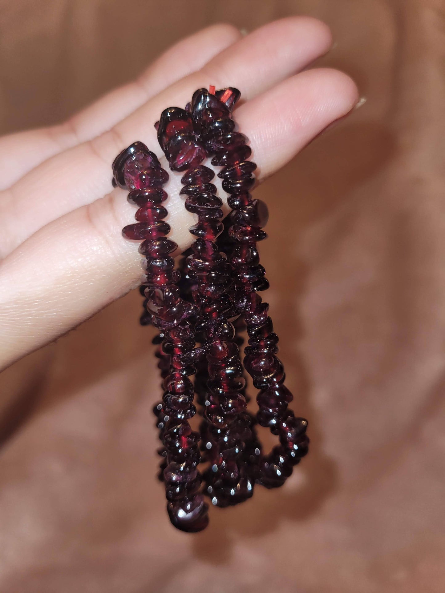 Garnet chip bracelet