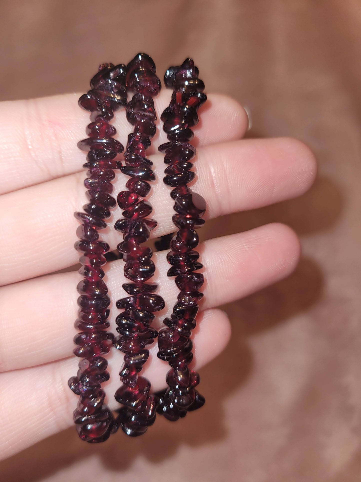 Garnet chip bracelet
