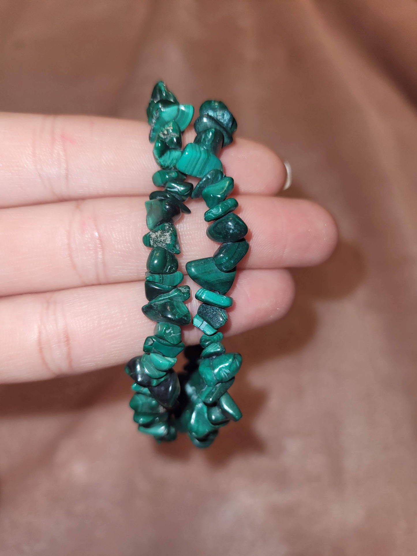Malachite chip bracelet
