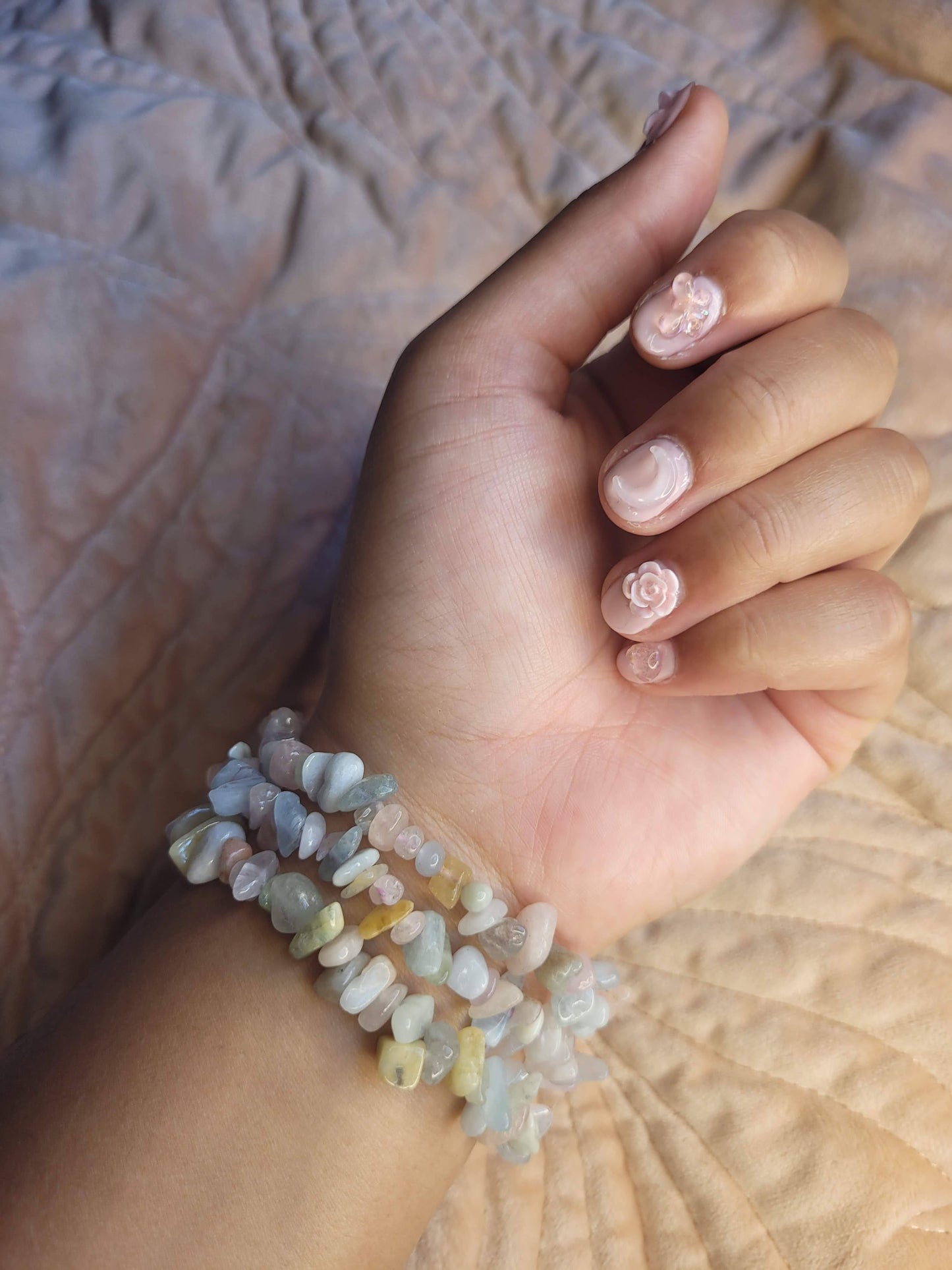 Morganite chip bracelet