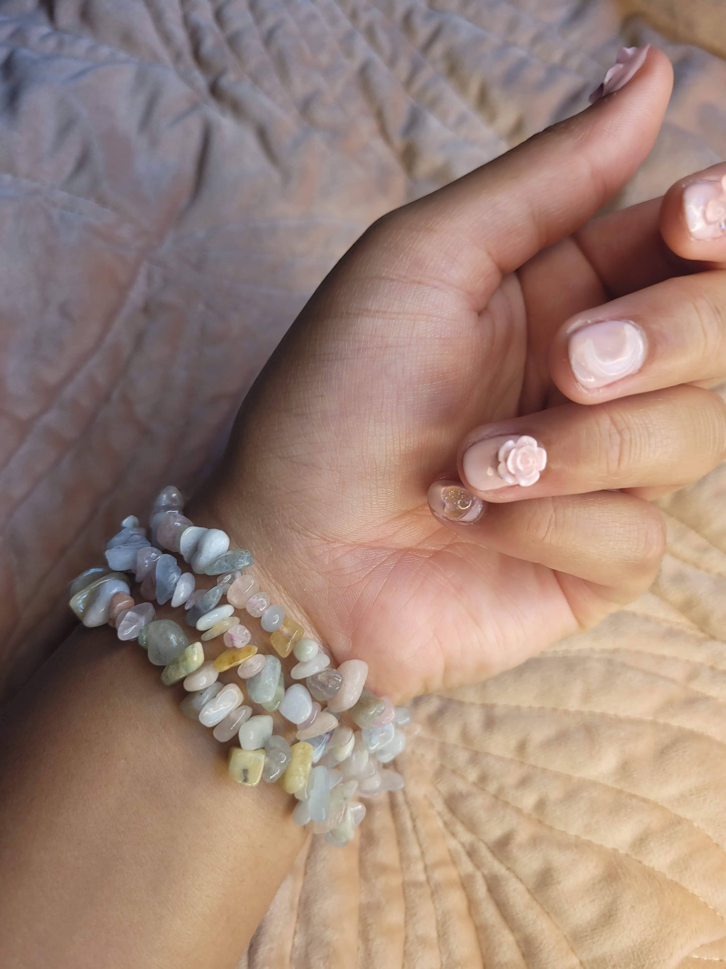 Morganite chip bracelet