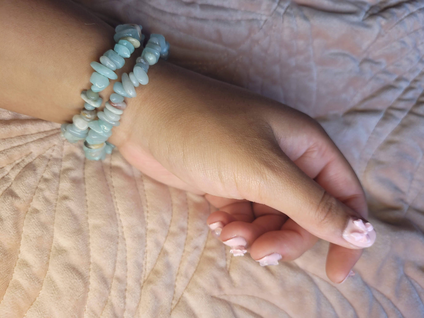 Amazonite chip bracelet