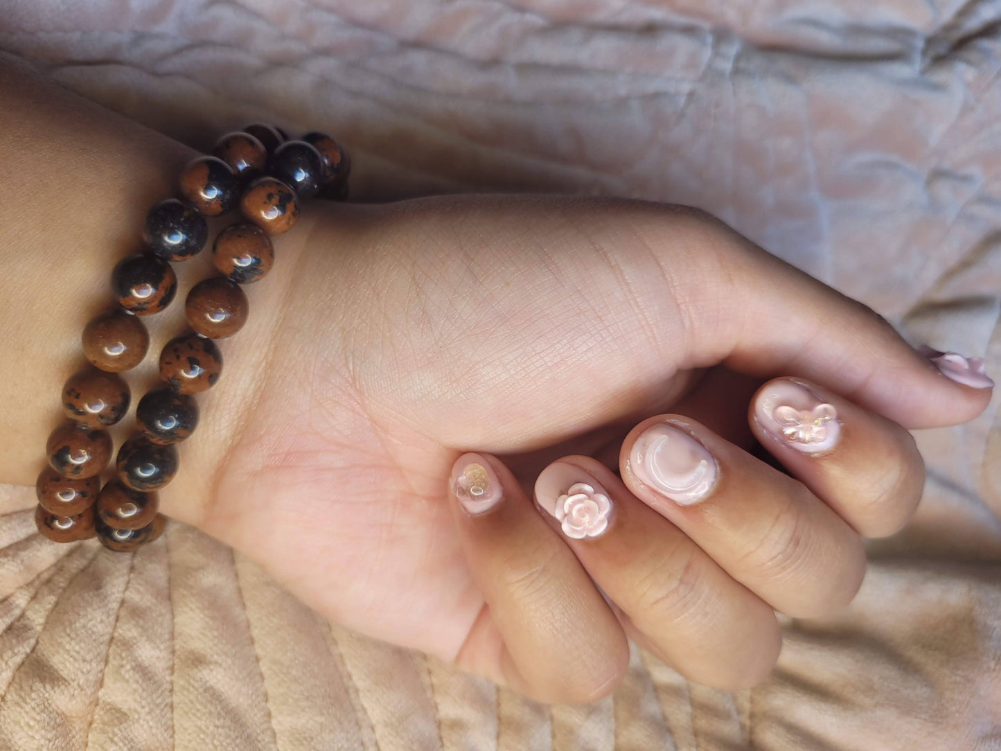 Mahogany Obsidian bead bracelet