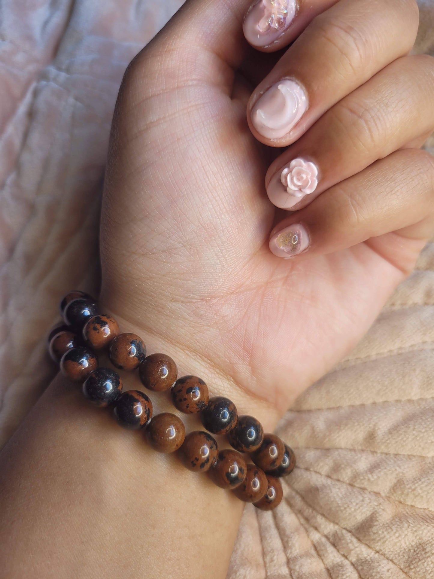 Mahogany Obsidian bead bracelet