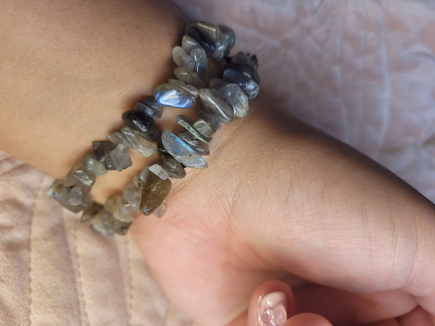 Labradorite chip bracelet