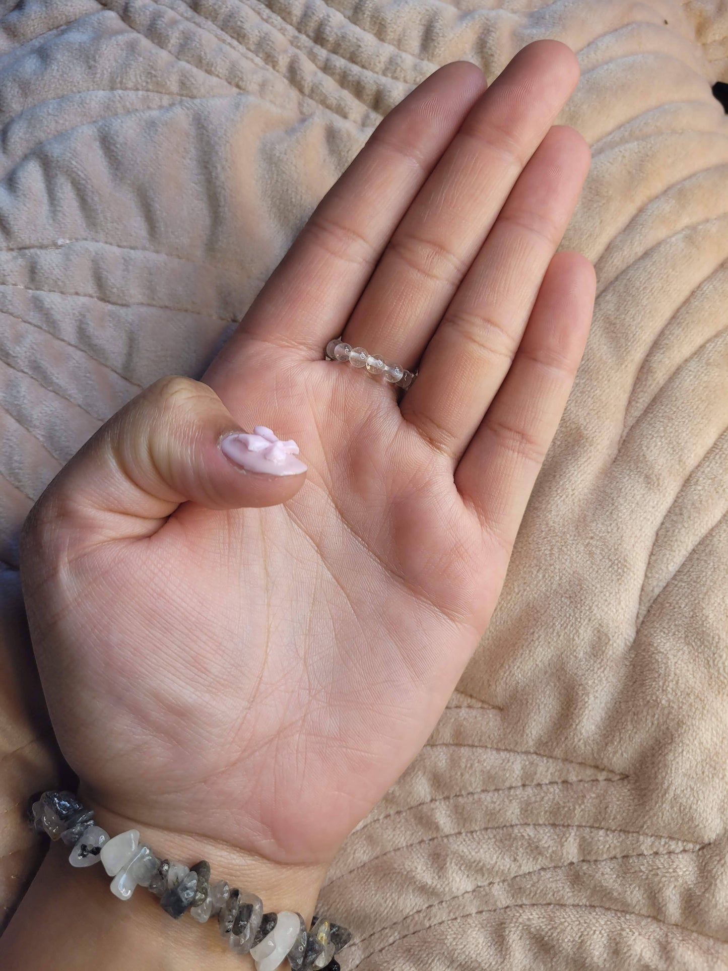Clear Quartz bead ring