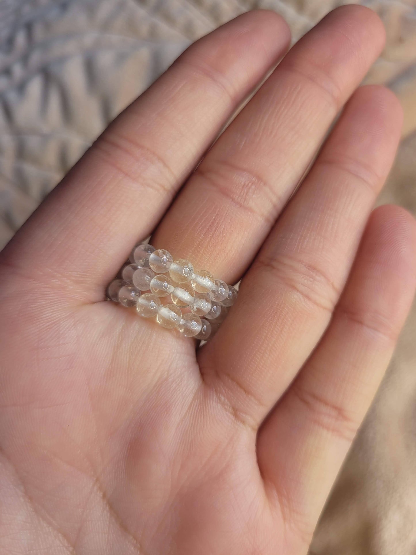Clear Quartz bead ring
