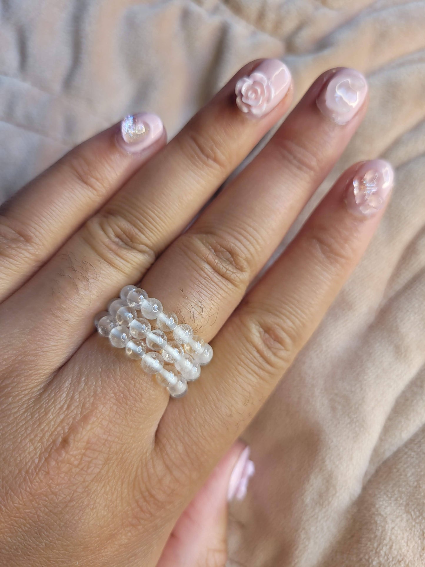 Clear Quartz bead ring