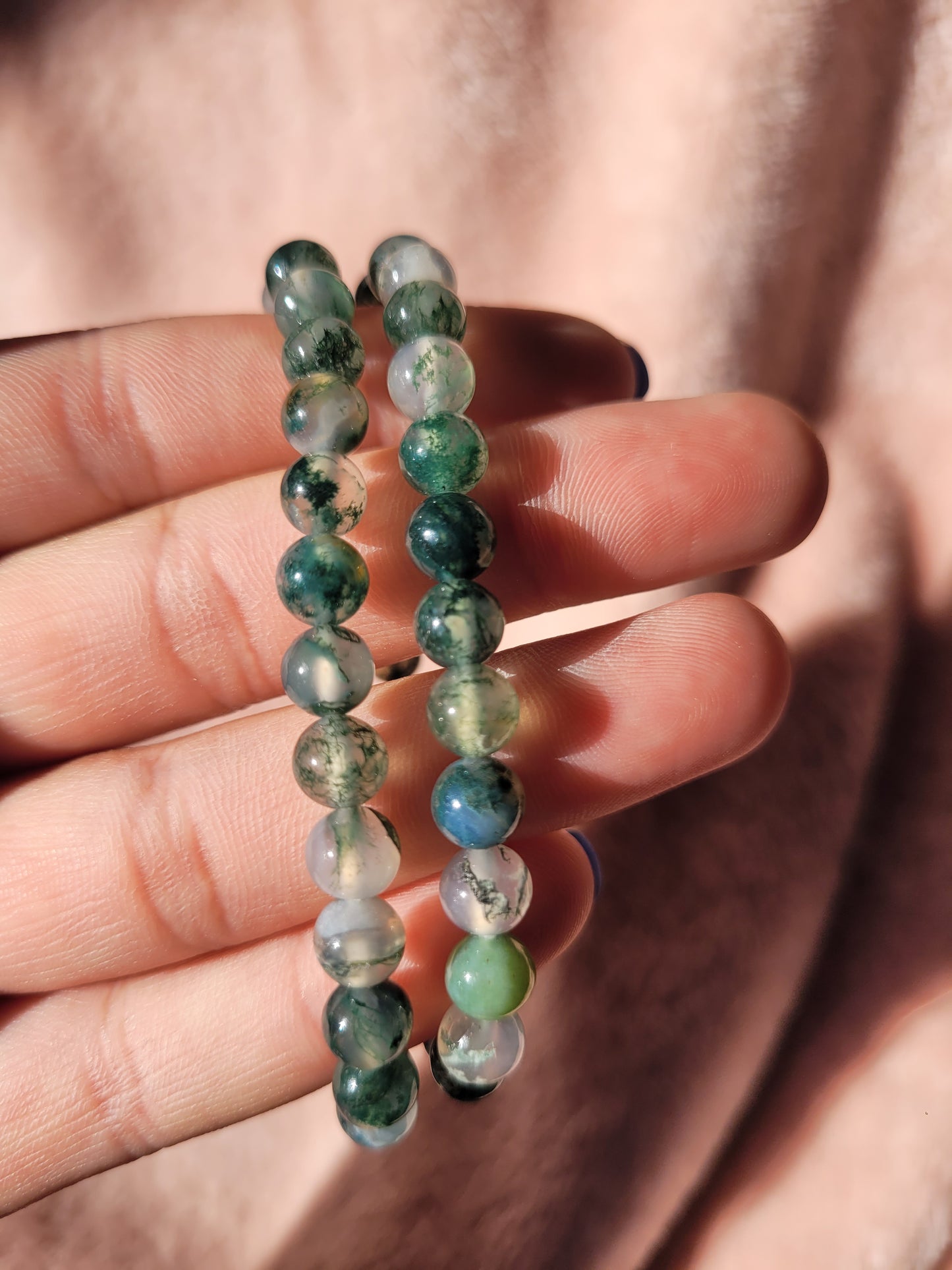 Moss Agate bead bracelet