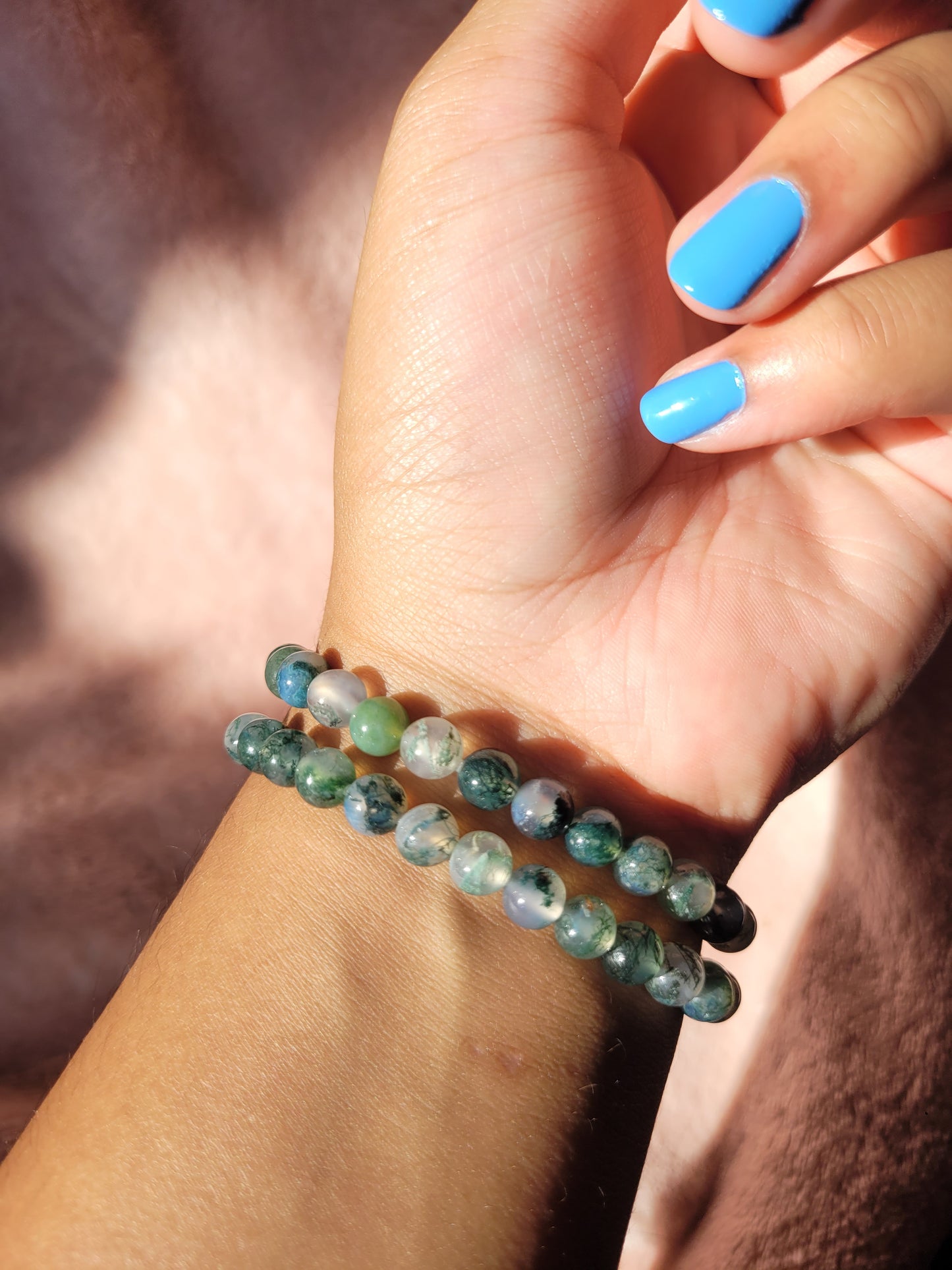 Moss Agate bead bracelet
