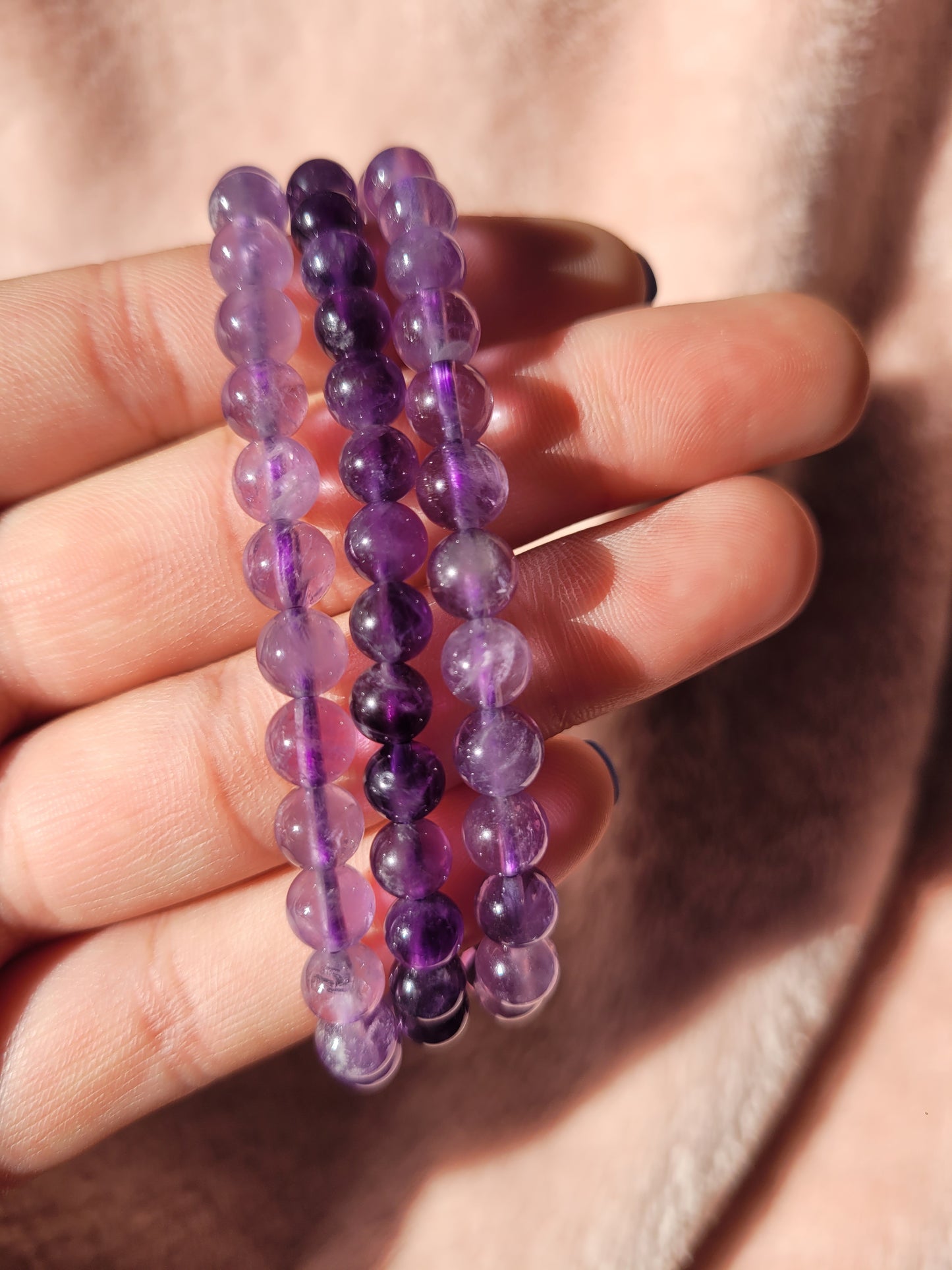 Amethyst bead bracelet