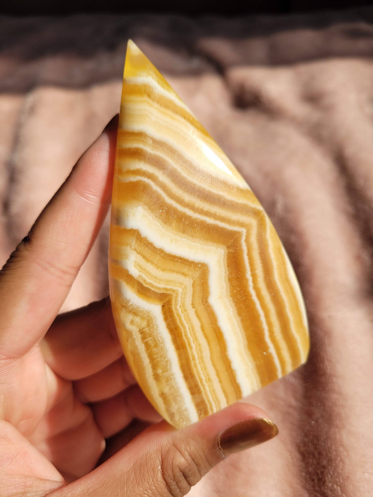 Orange Calcite Tear drop