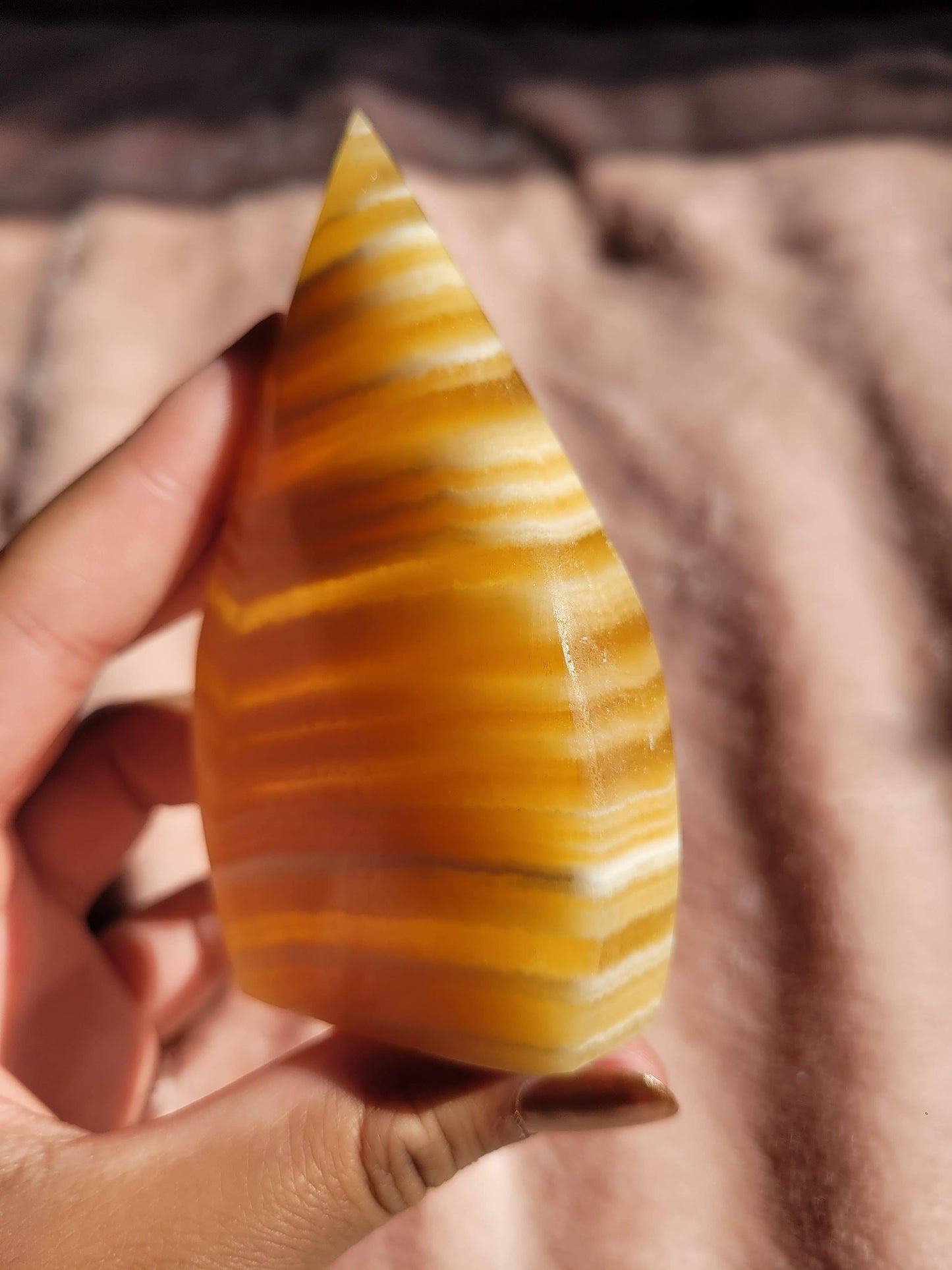 Orange Calcite Tear drop