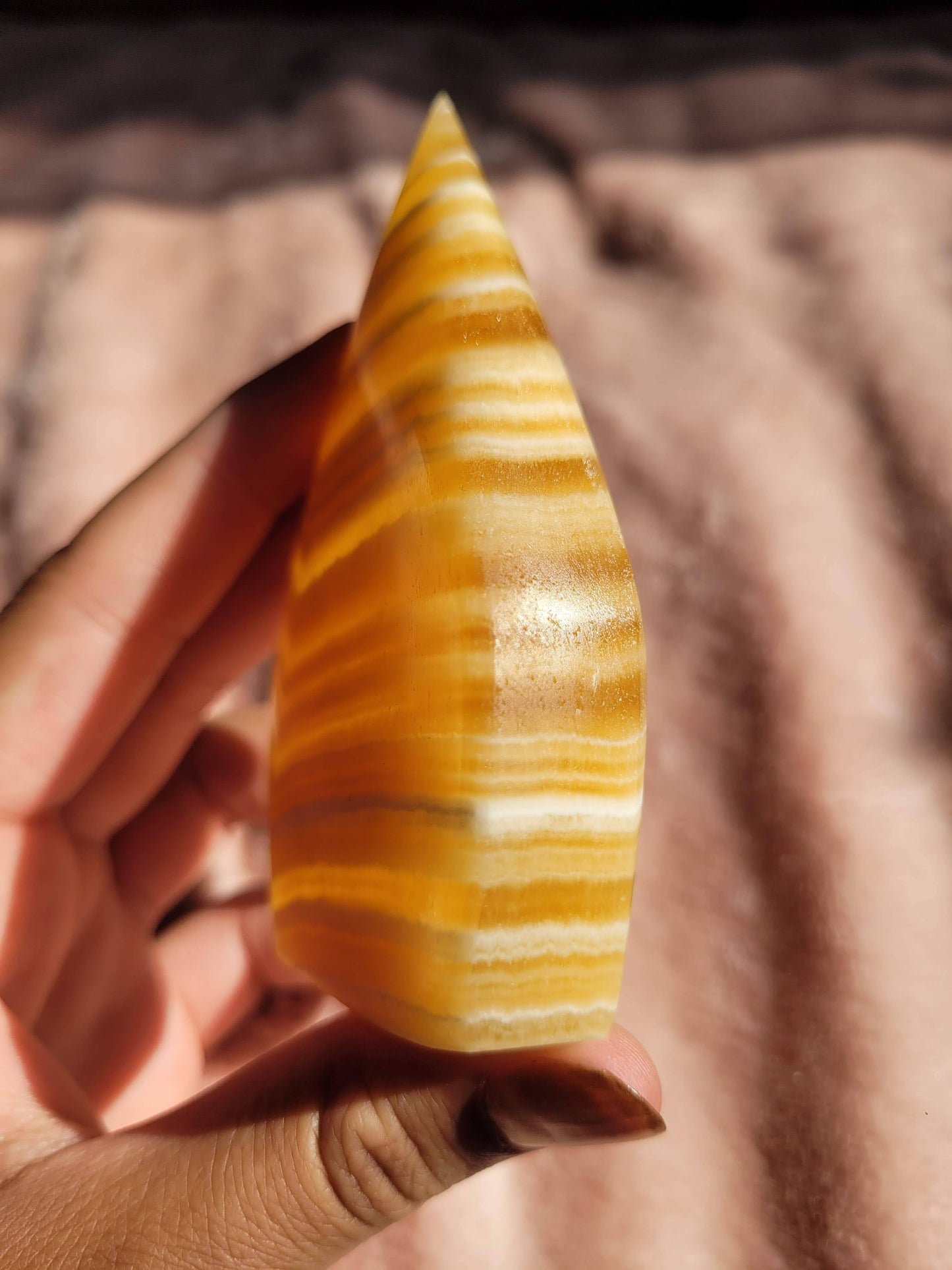 Orange Calcite Tear drop