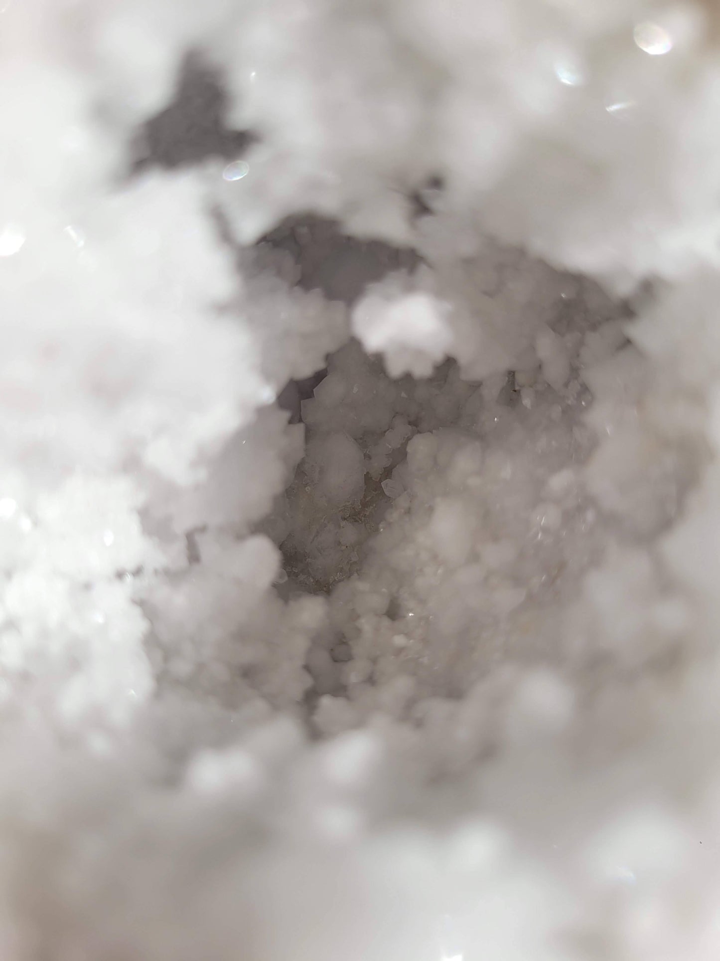 Snowy Clear Quartz Geode