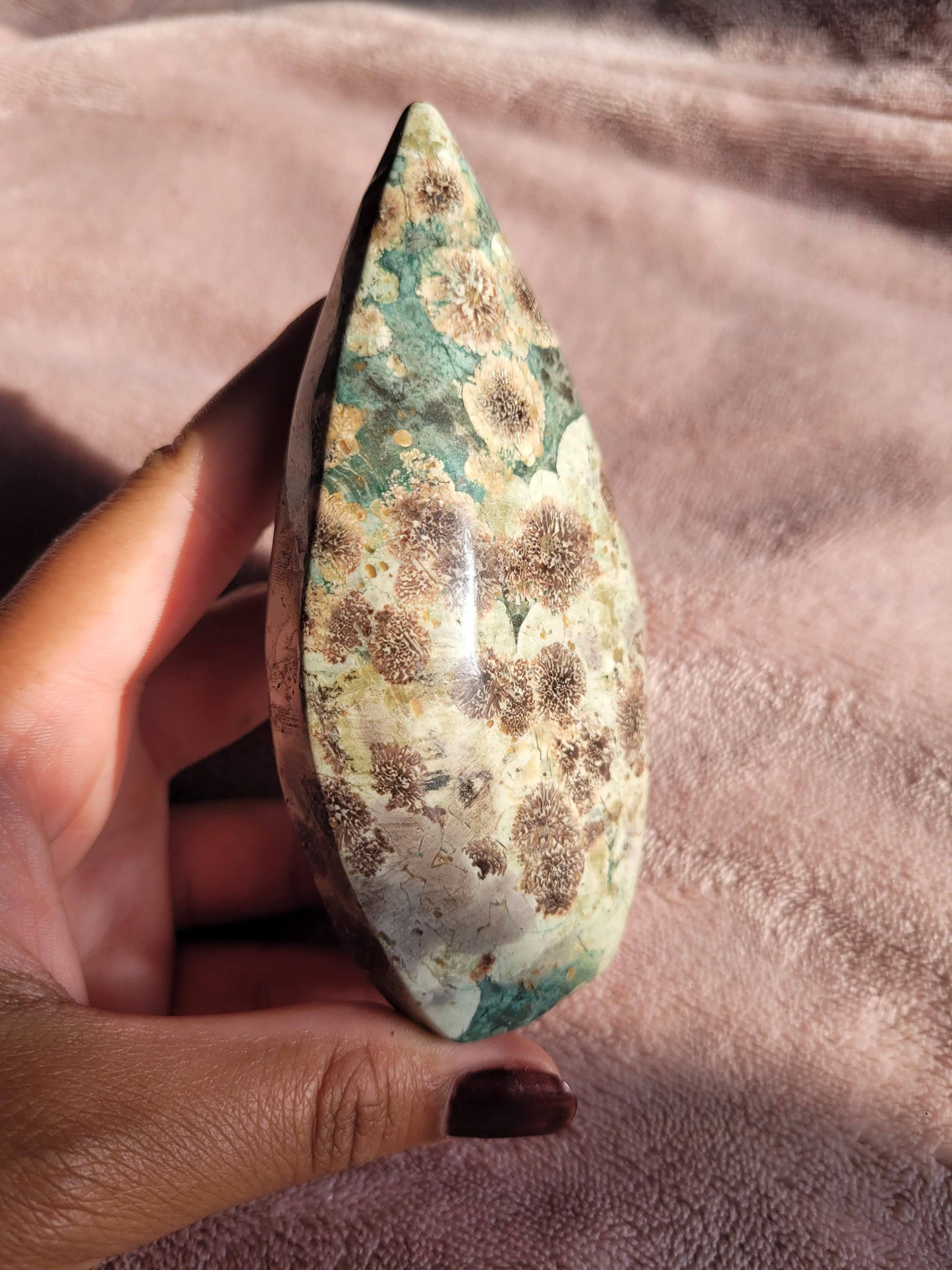 Rhyolite Flower Jasper teardrop large