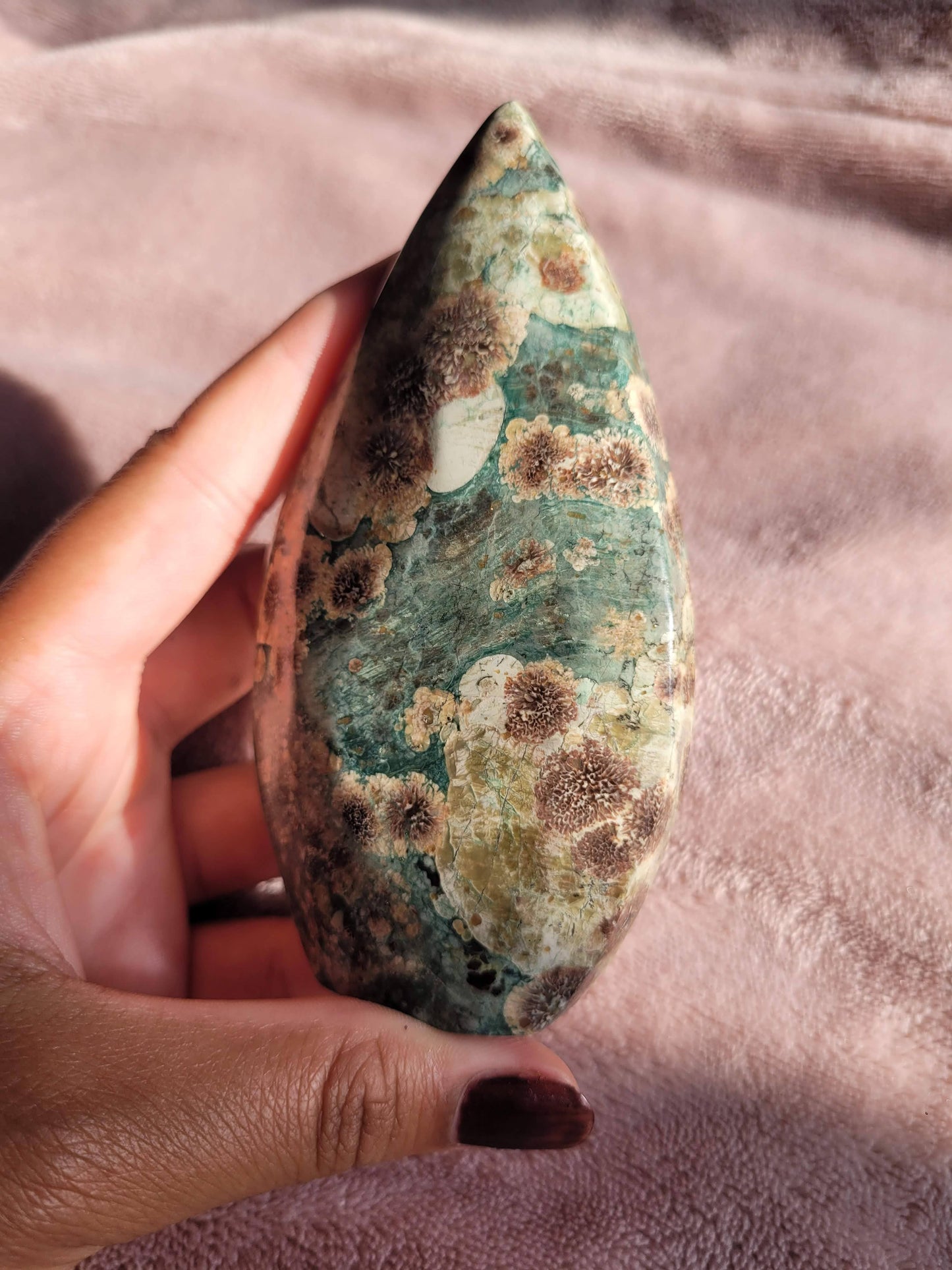 Rhyolite Flower Jasper teardrop large