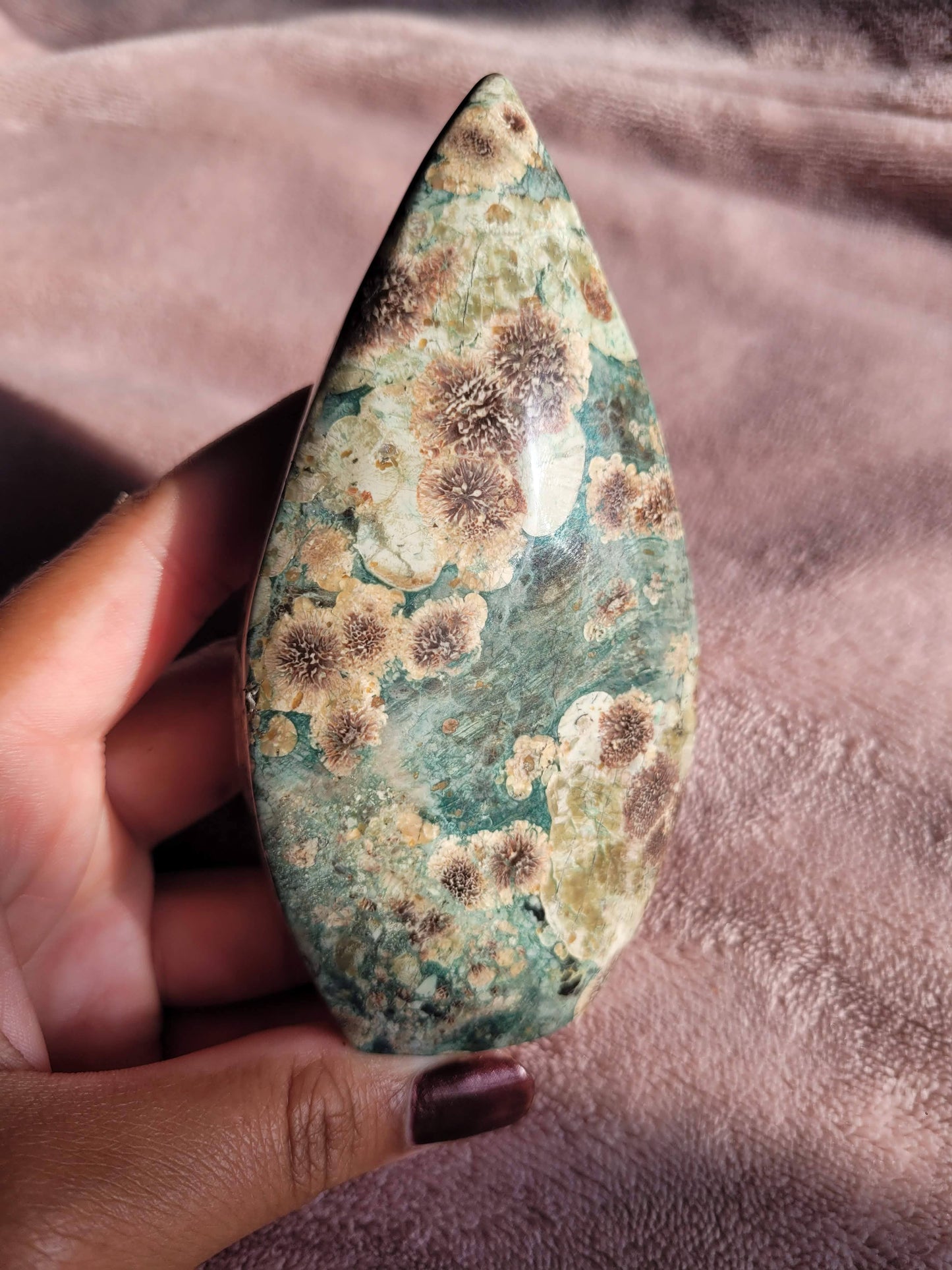 Rhyolite Flower Jasper teardrop large