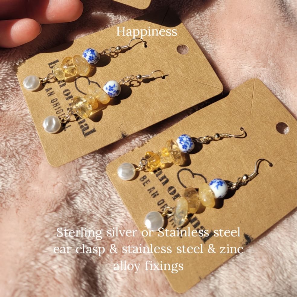 Blue China: Sunshine Earrings ~ Happiness