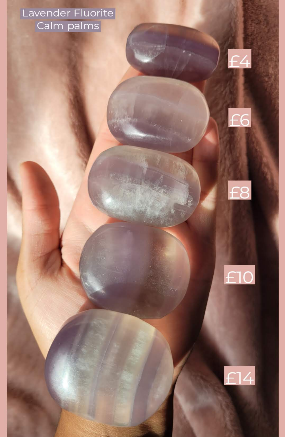 Lavender Fluorite calm palm