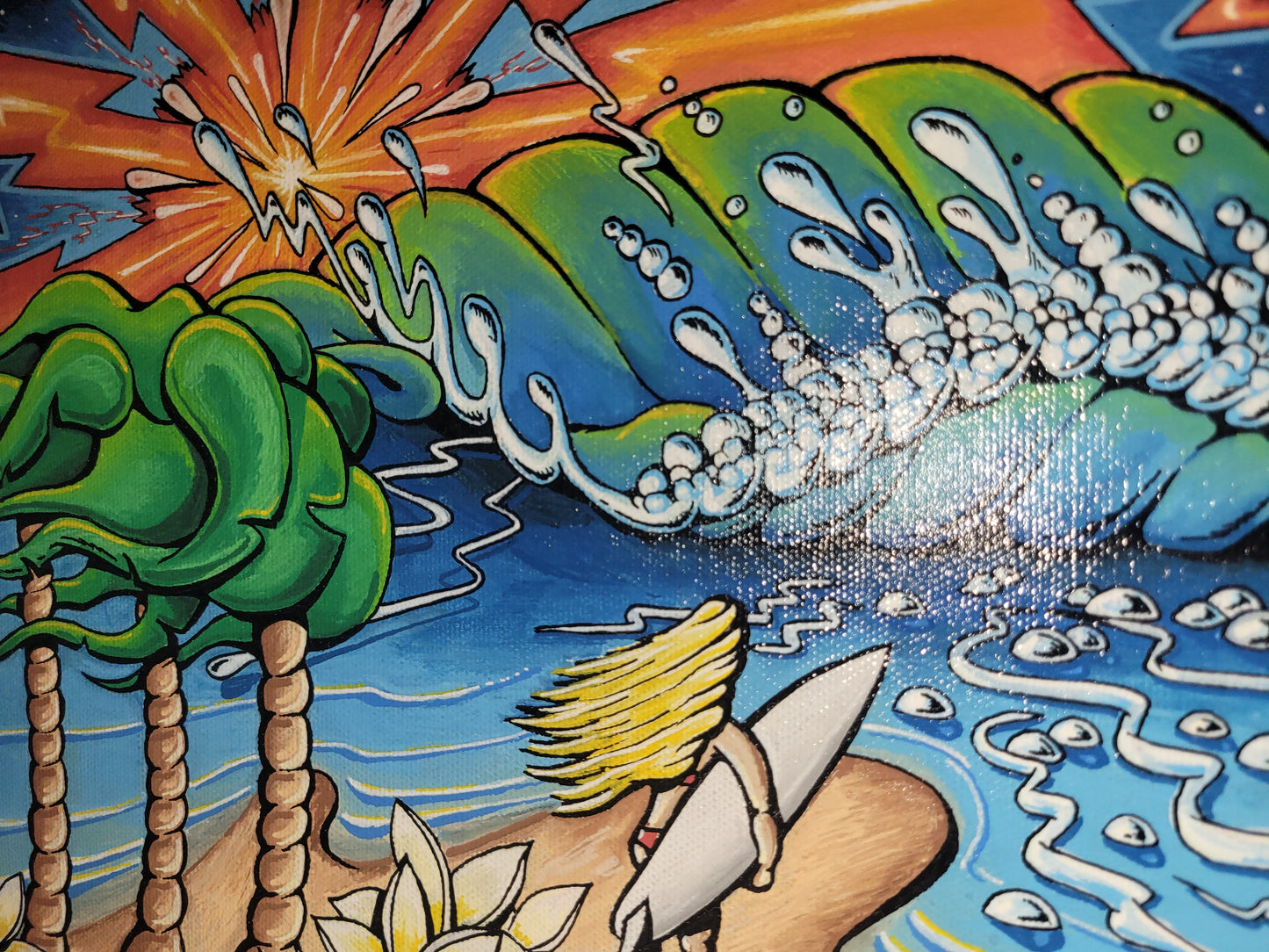 Surfer girl original artwork - Mathew Swift