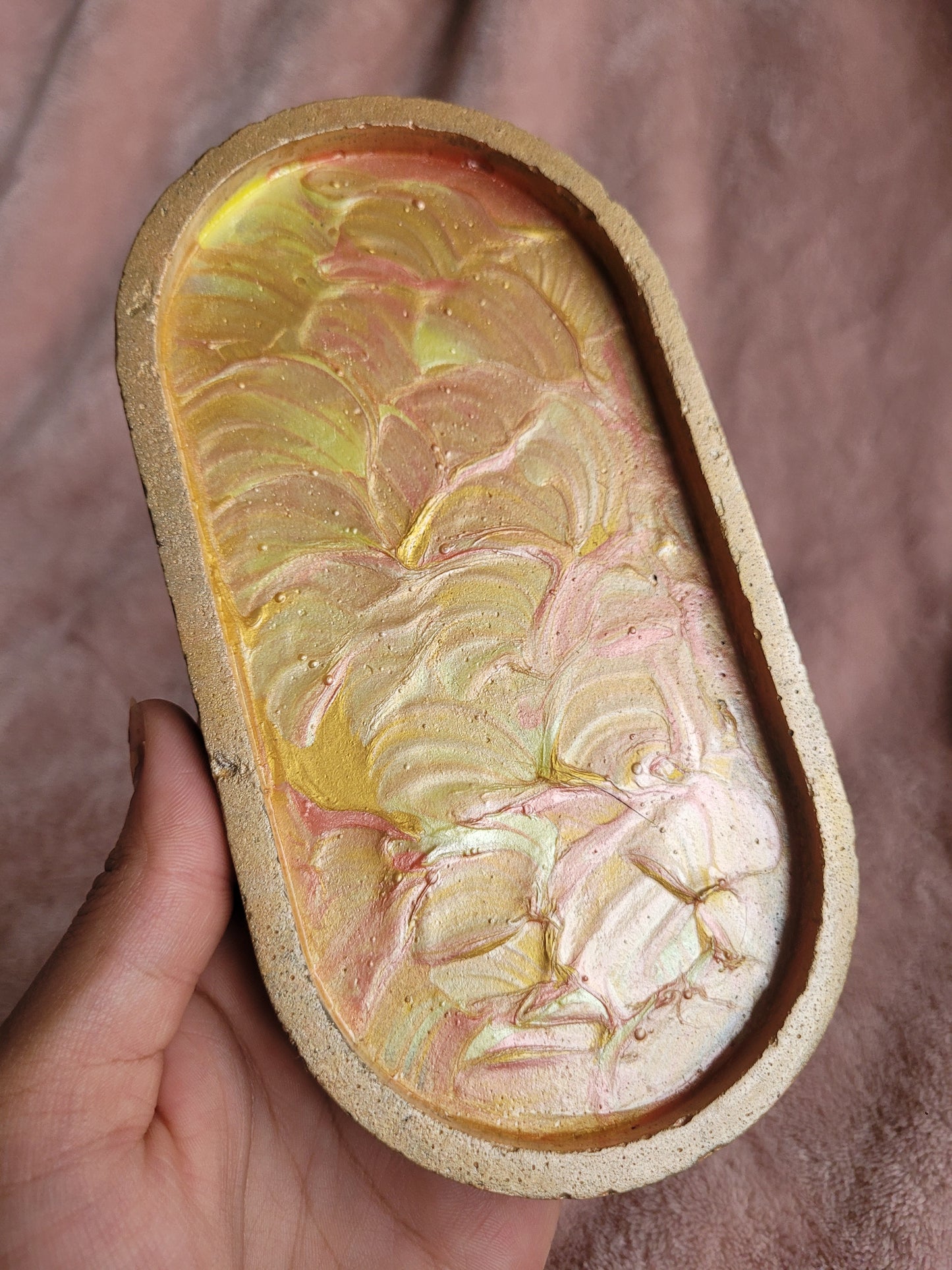 Golden Solstice Oval trinket dish
